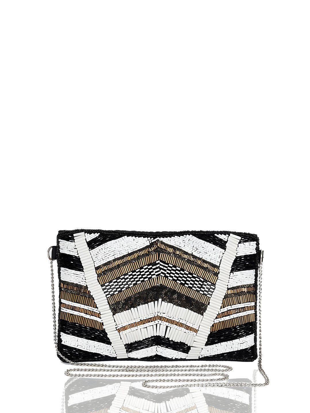 REZZY Embroidered Shoulder Strap Purse Clutch