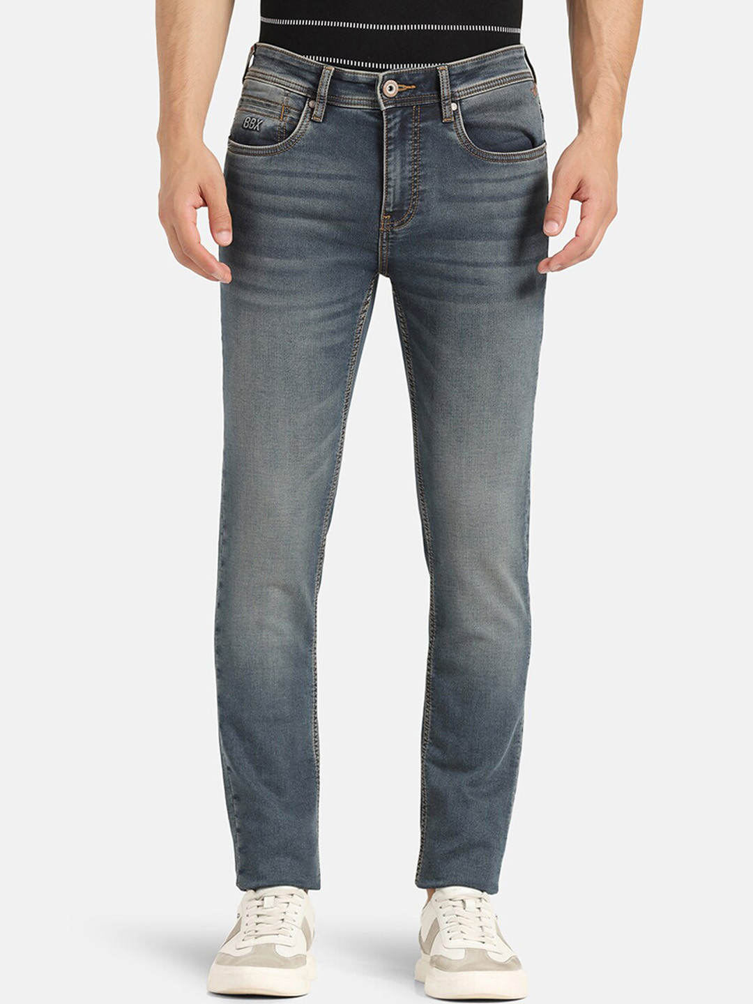 Blackberrys Men Jean Slim Fit Low Rise Clean Look Heavy Fade Stretchable Jeans