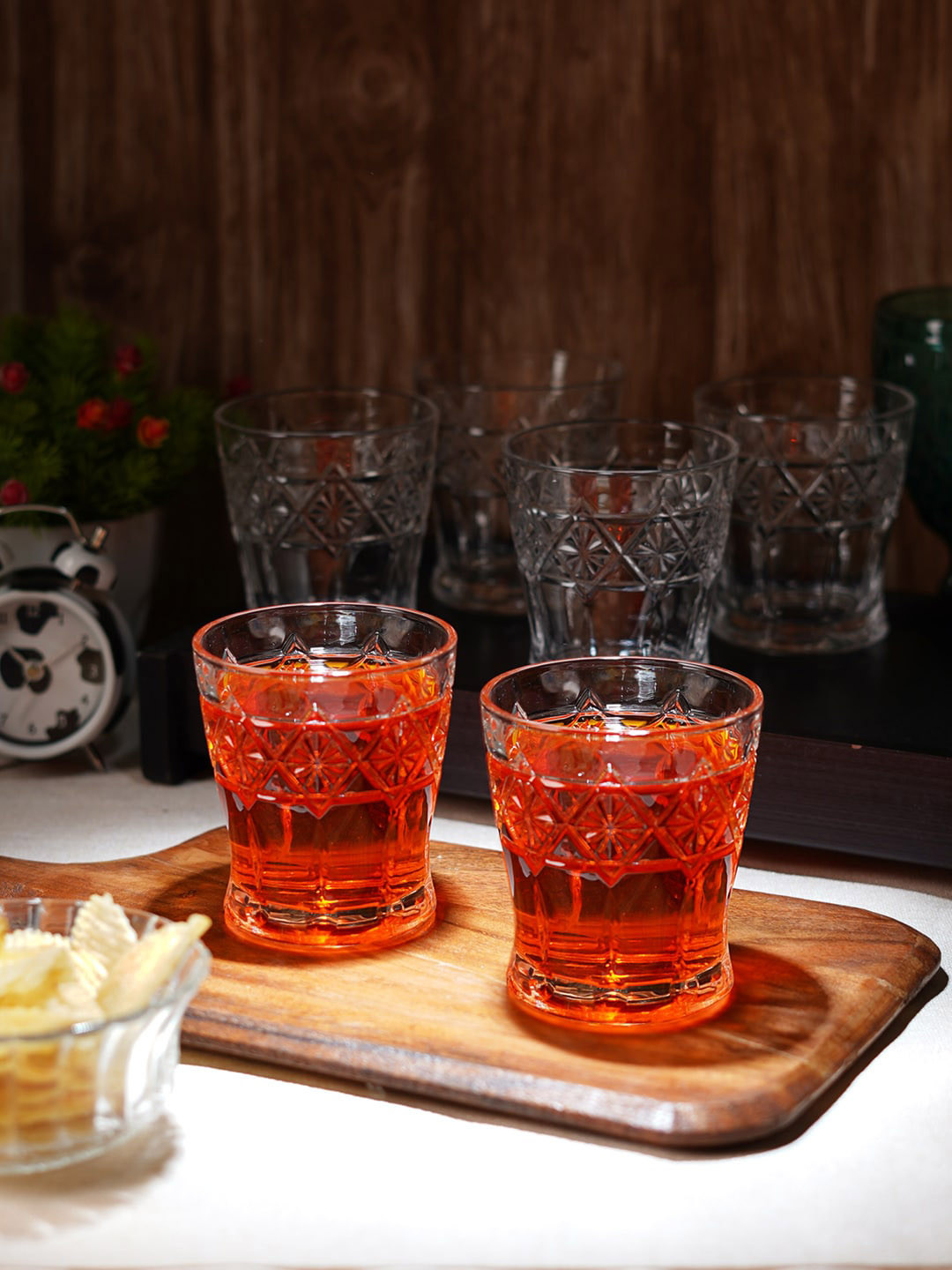 ceradeco Transparent 6 Pieces Water Juice Glasses - 220 ml Each