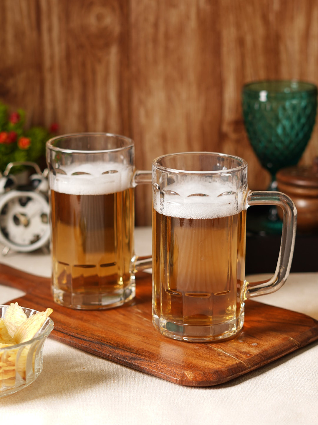 ceradeco Transparent 2 Pieces Glass Beer Mugs - 465ml Each