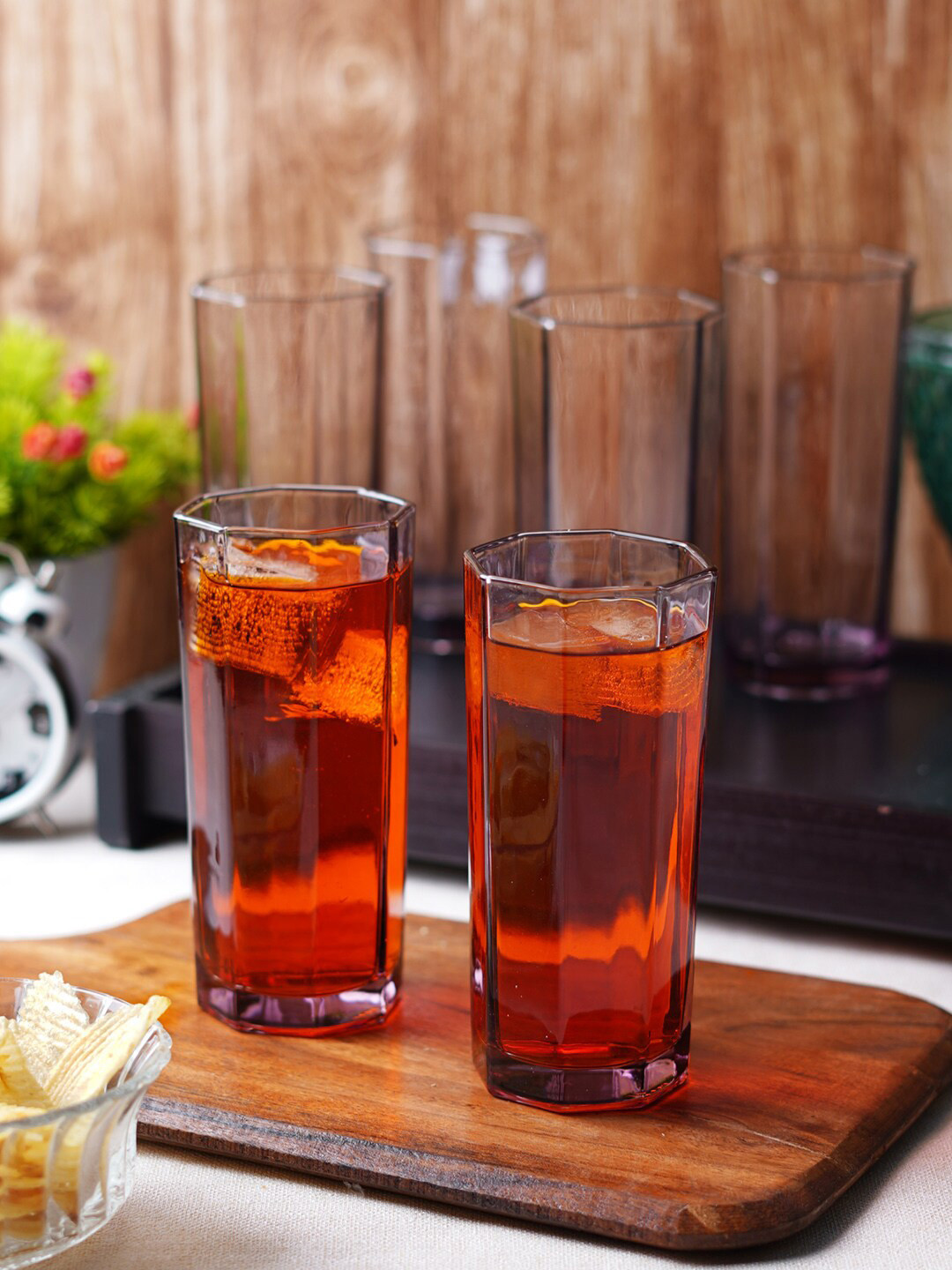 ceradeco Brown 6 Pieces Water & Juice Glass - 260 ml Each