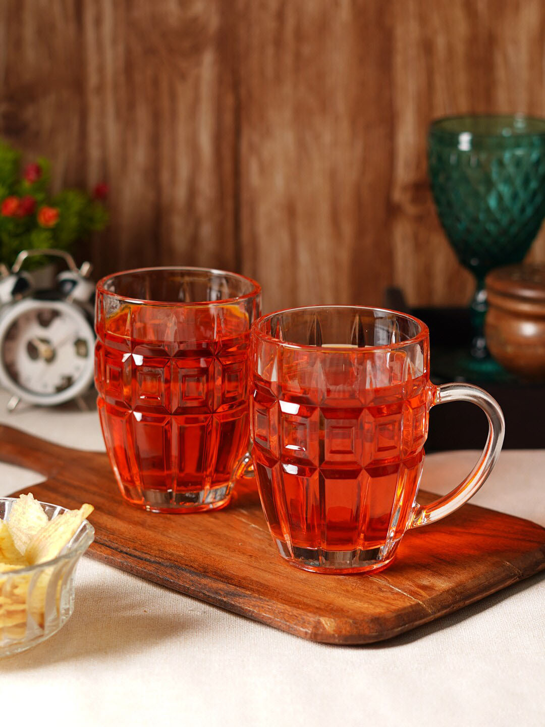 ceradeco 2 Pcs Transparent Beer Glass 390 ML Each