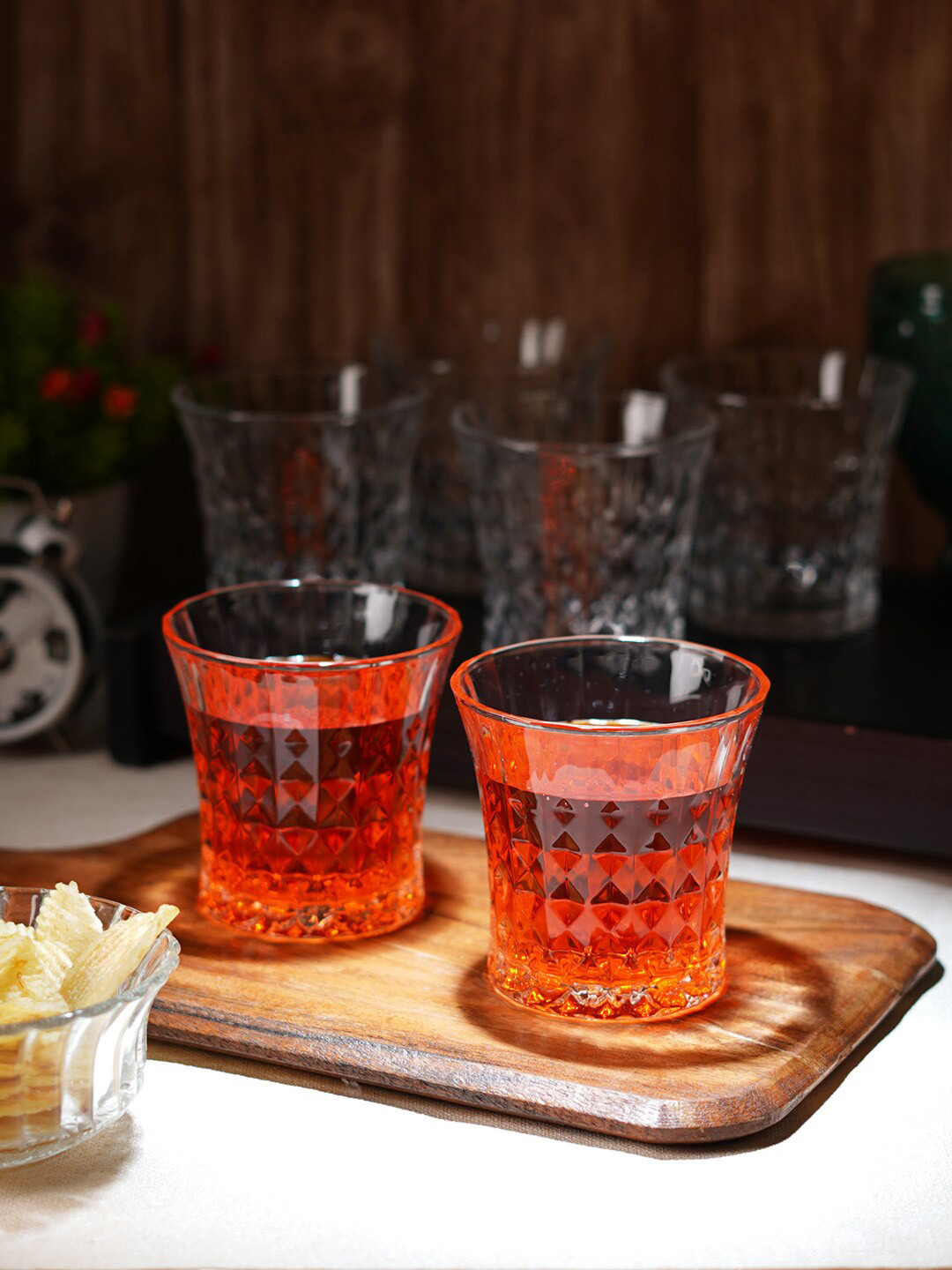 ceradeco 6 Pcs Transparent Water Glasses - 220 ML Each