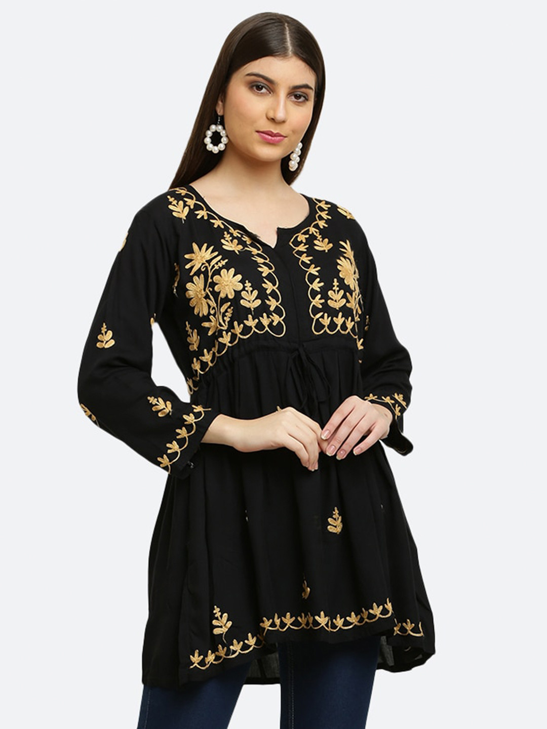 FAWOMENT Floral Embroidered Tunics