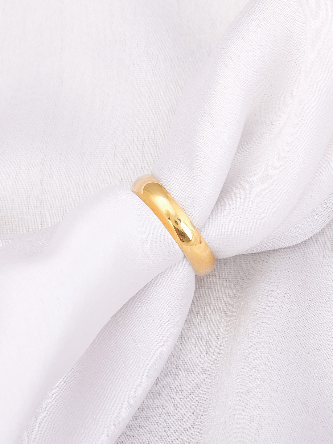 GIVA Unisex Set of 2 925 Sterling Silver Gold-Plated Classic Couple Finger Rings