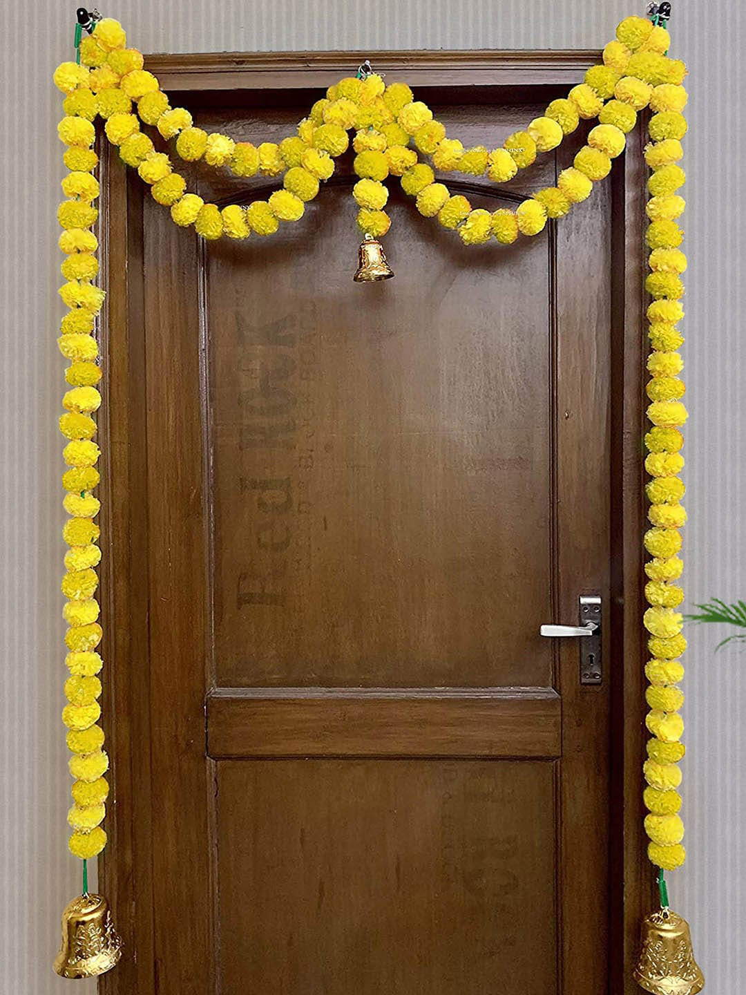 TIED RIBBONS Yellow Hanging Marigold Garland Toran