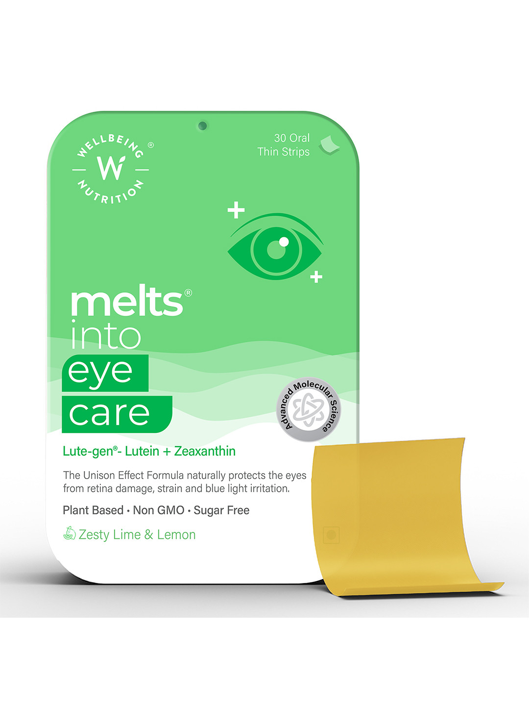 Wellbeing Nutrition Melts Eye Care 30 Oral Strips With Lutein 10mg - Lemon Flavor