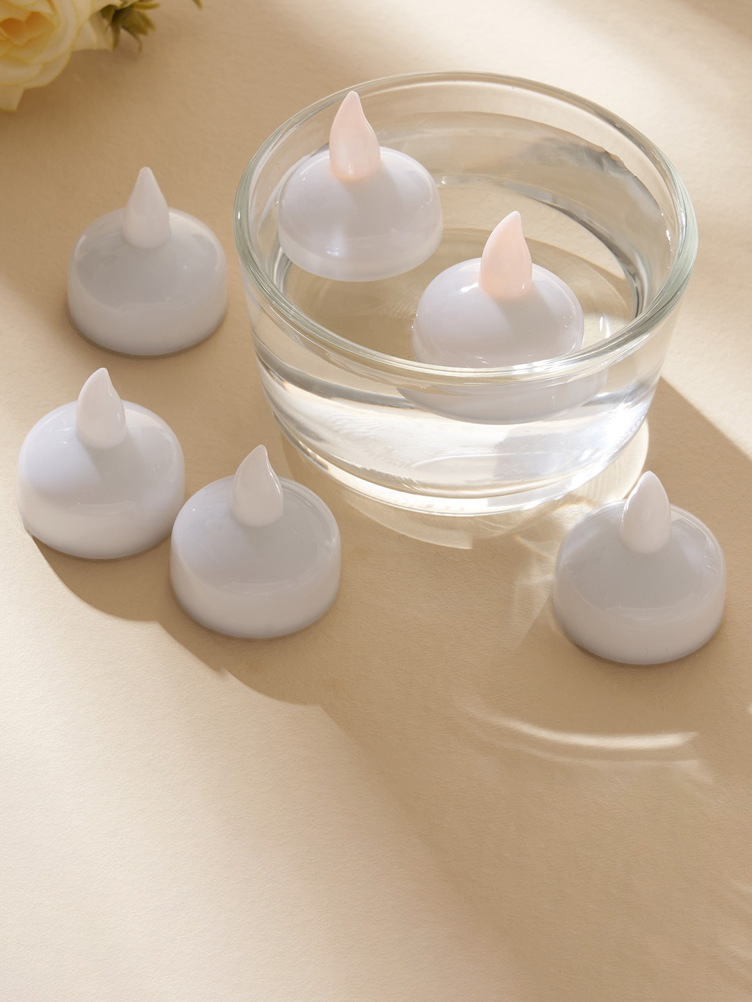 Home Centre Pegasus White 6 Pieces Led T-Light Candles