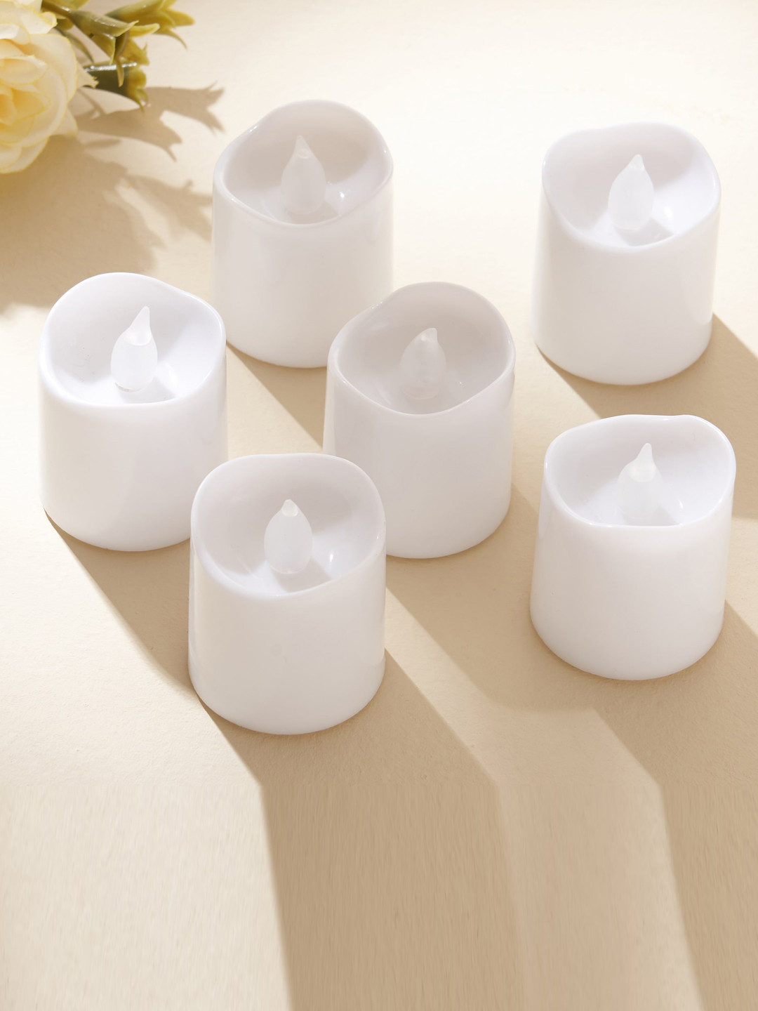 Home Centre Pegasus White 6 Pieces LED Votive Candles