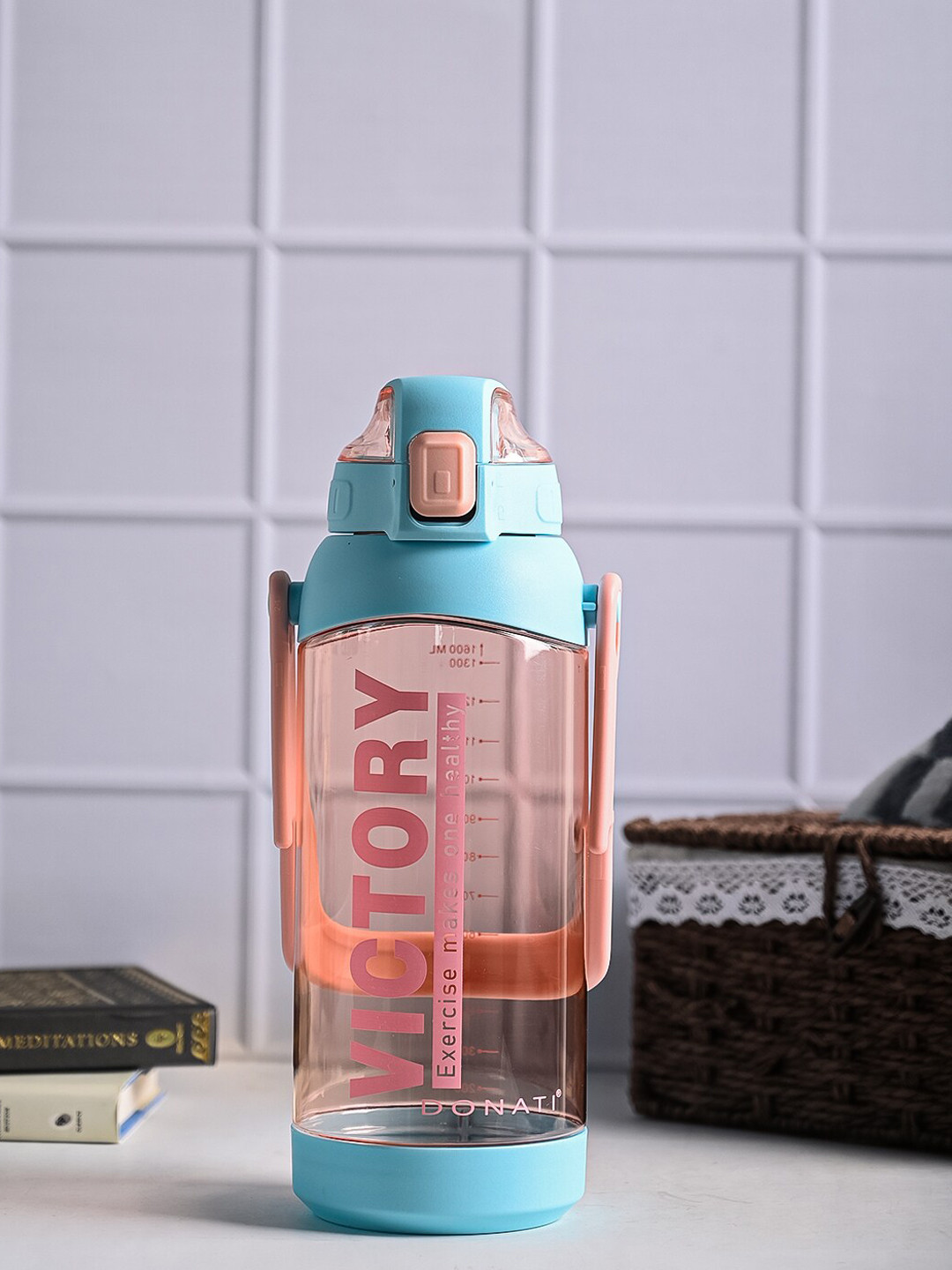 MARKET99 Pink Typography Plastic Carrying Loop Water Bottle - 1L