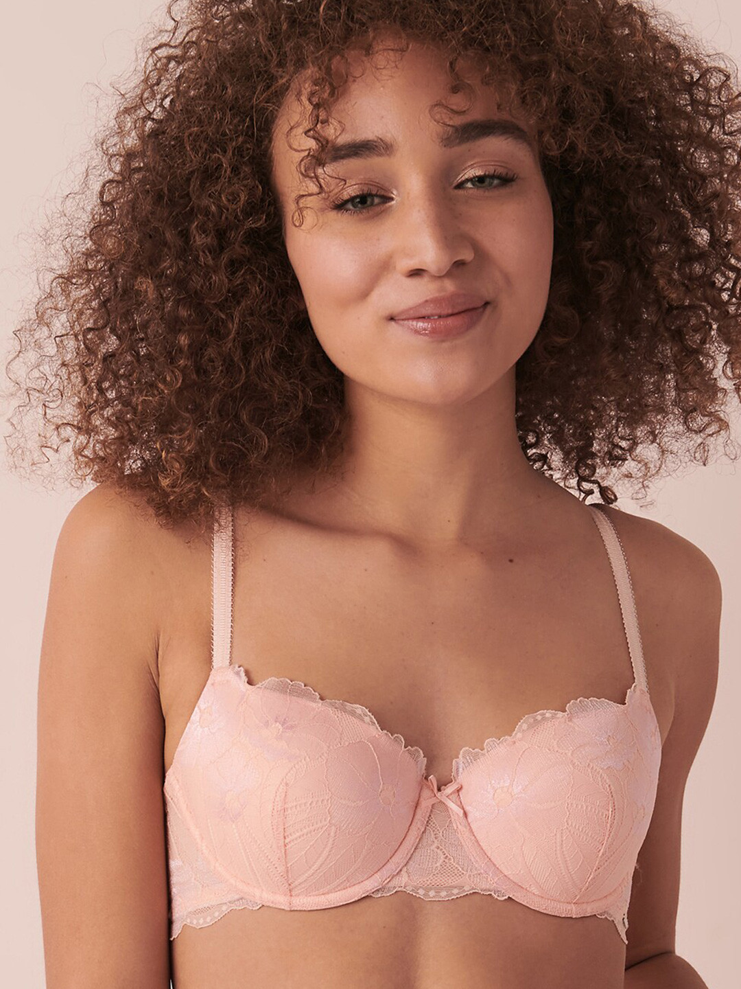 La Vie en Rose Self Design Medium Coverage Lightly Padded T-shirt Bra With All Day Comfort