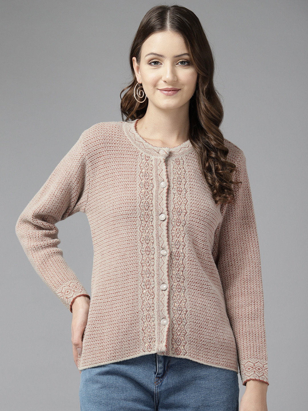 Cayman Women Cable Knit Woollen Cardigan