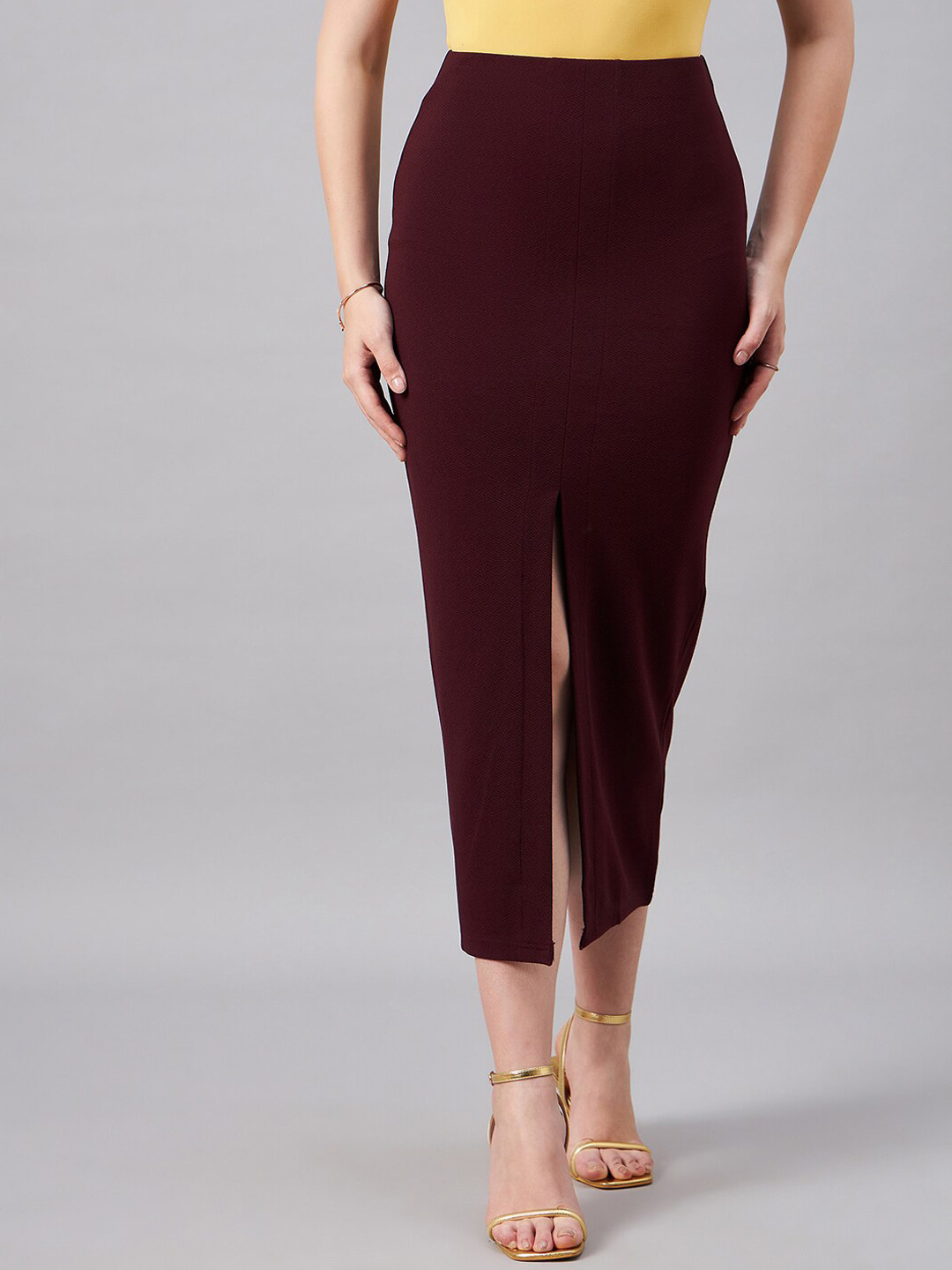 Chemistry Front Slit midi Pencil Skirts