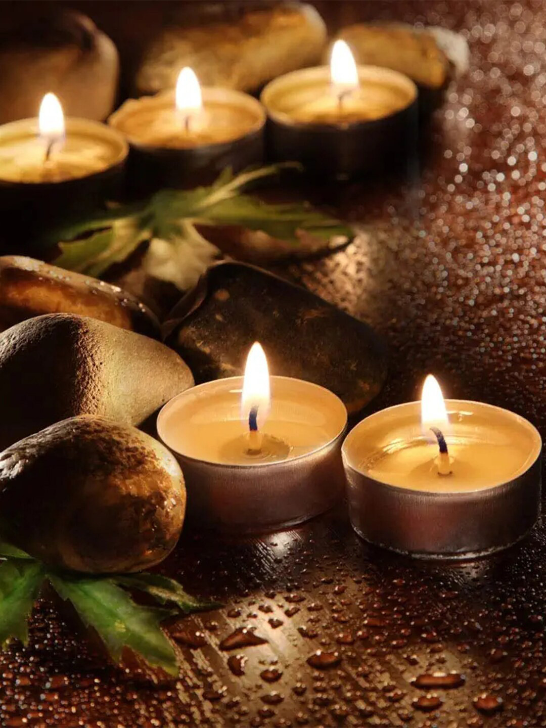 Aromatic Fables 25Pcs Scented 1 Wick Coffee Solid Geometric Regular Tea Light Candles