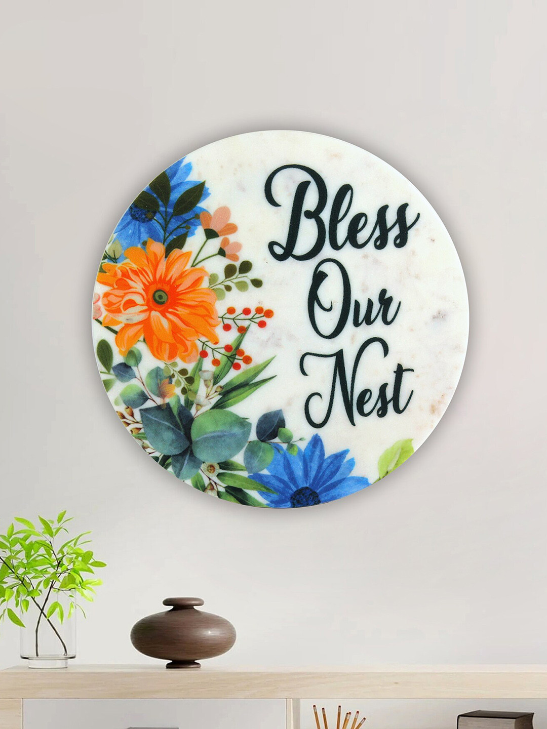 POSH-N-PLUSH White Bless Our Nest Painting Wall Art