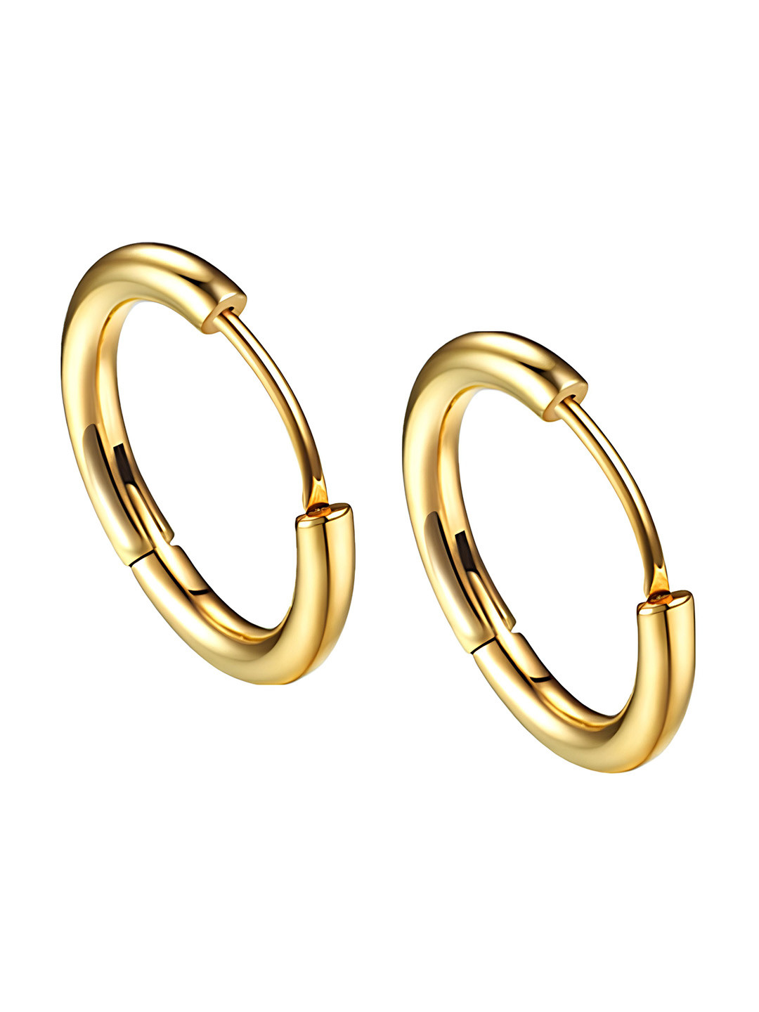 KARISHMA KREATIONS Men Gold-Plated Hoop Earrings