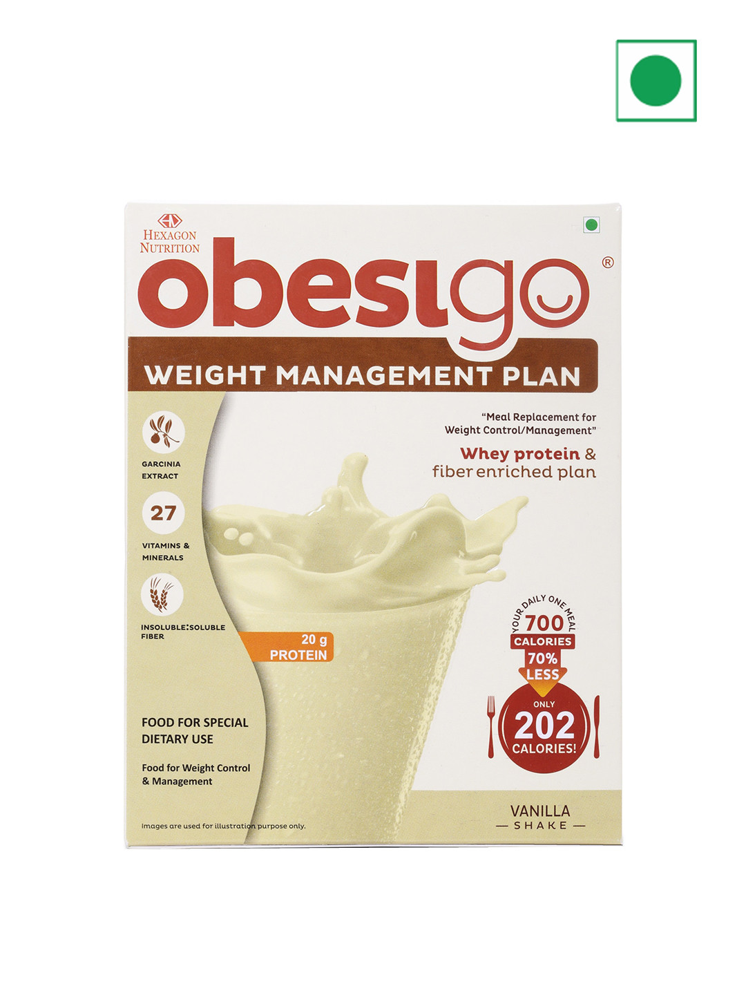 Obesigo BLCD Vanilla Flavour Weight Management Plan Powder - 7 Sachets