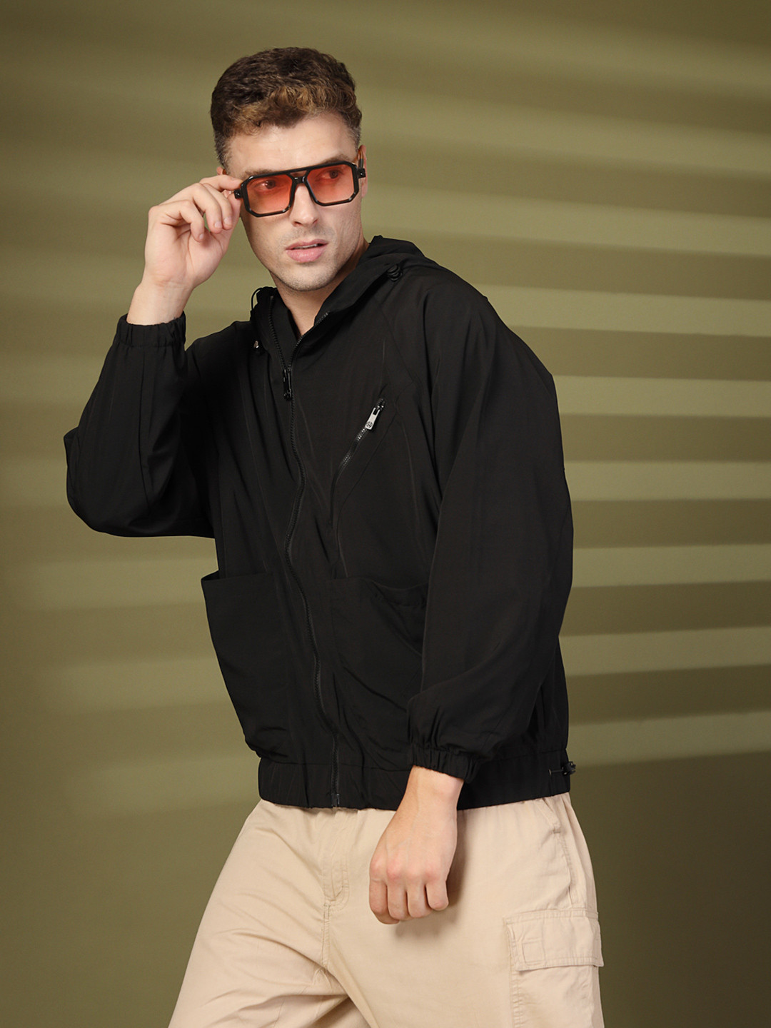 CHKOKKO Windcheater Dry Fit Outdoor Hooded Tailored  Jacket