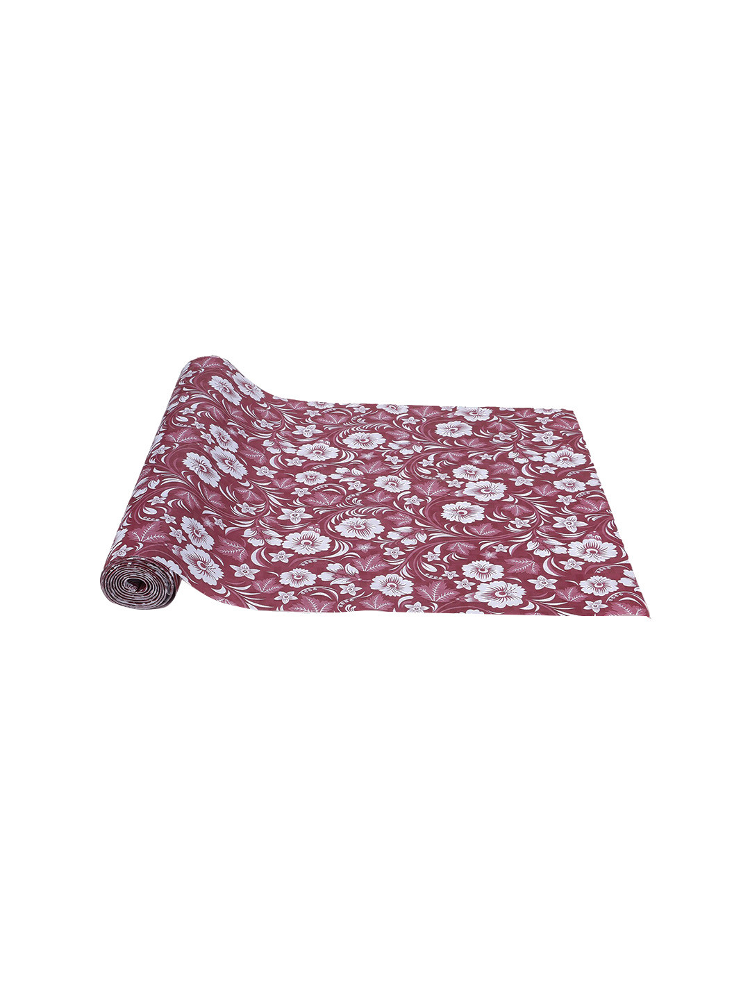 Dakshya Industries Rust Red & White Floral Printed PVC Shelf Liner