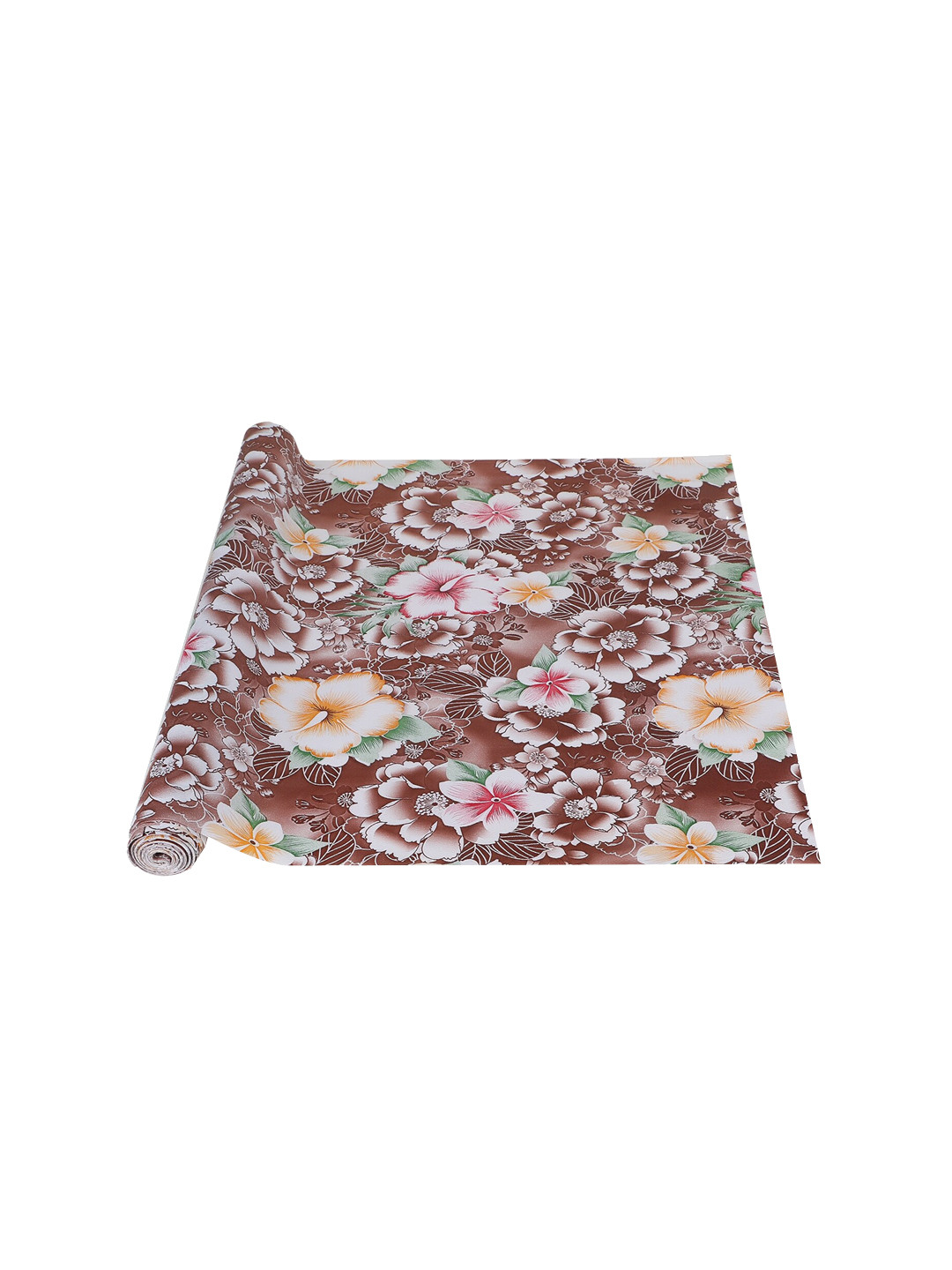 Dakshya Industries Hibiscus Brown Floral Printed Water Resistant Shelf Liner