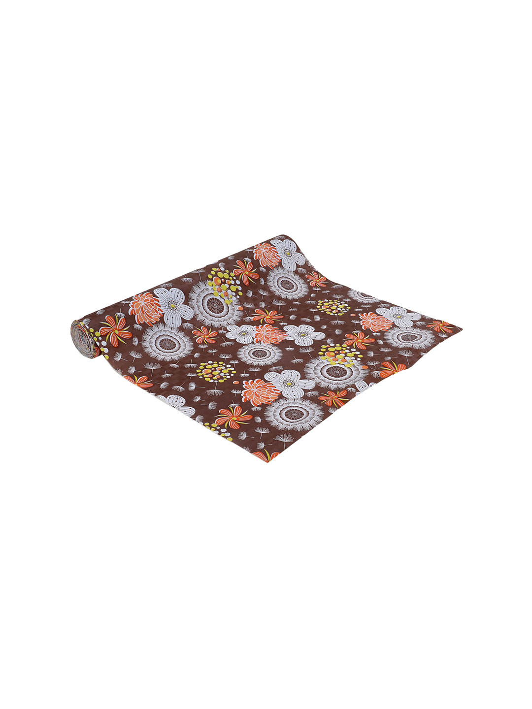 Dakshya Industries Chakkri Brown & White Printed PVC Shelf Liner