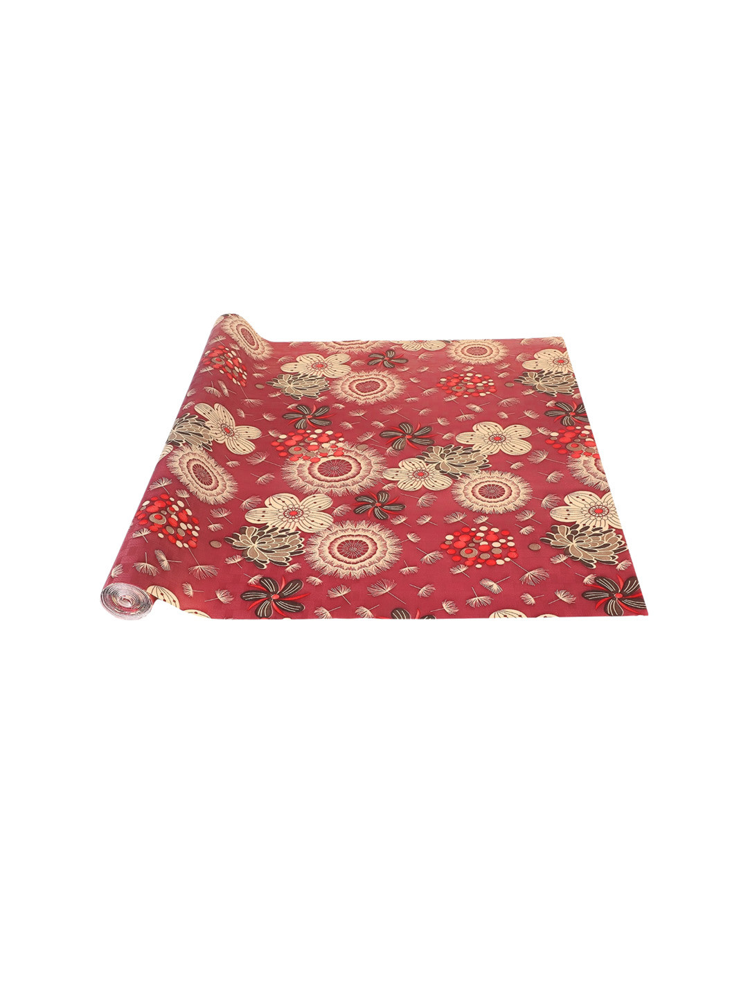 Dakshya Industries Maroon& Beige Chakkri Printed Anti Slip Self Cover Roll - 10m
