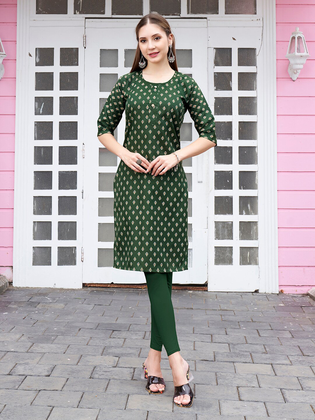 Anouk Rustic Ethnic Motifs Printed Round Neck Kurta