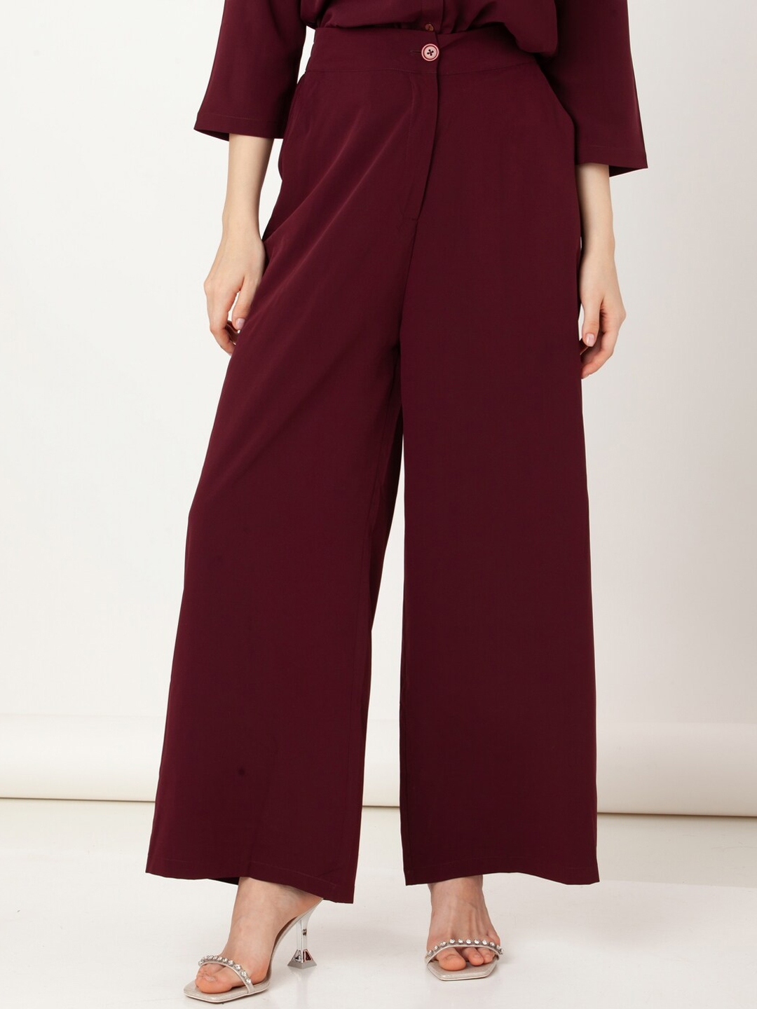 Buy Zink London Women High Rise Parallel Trousers - Trousers for