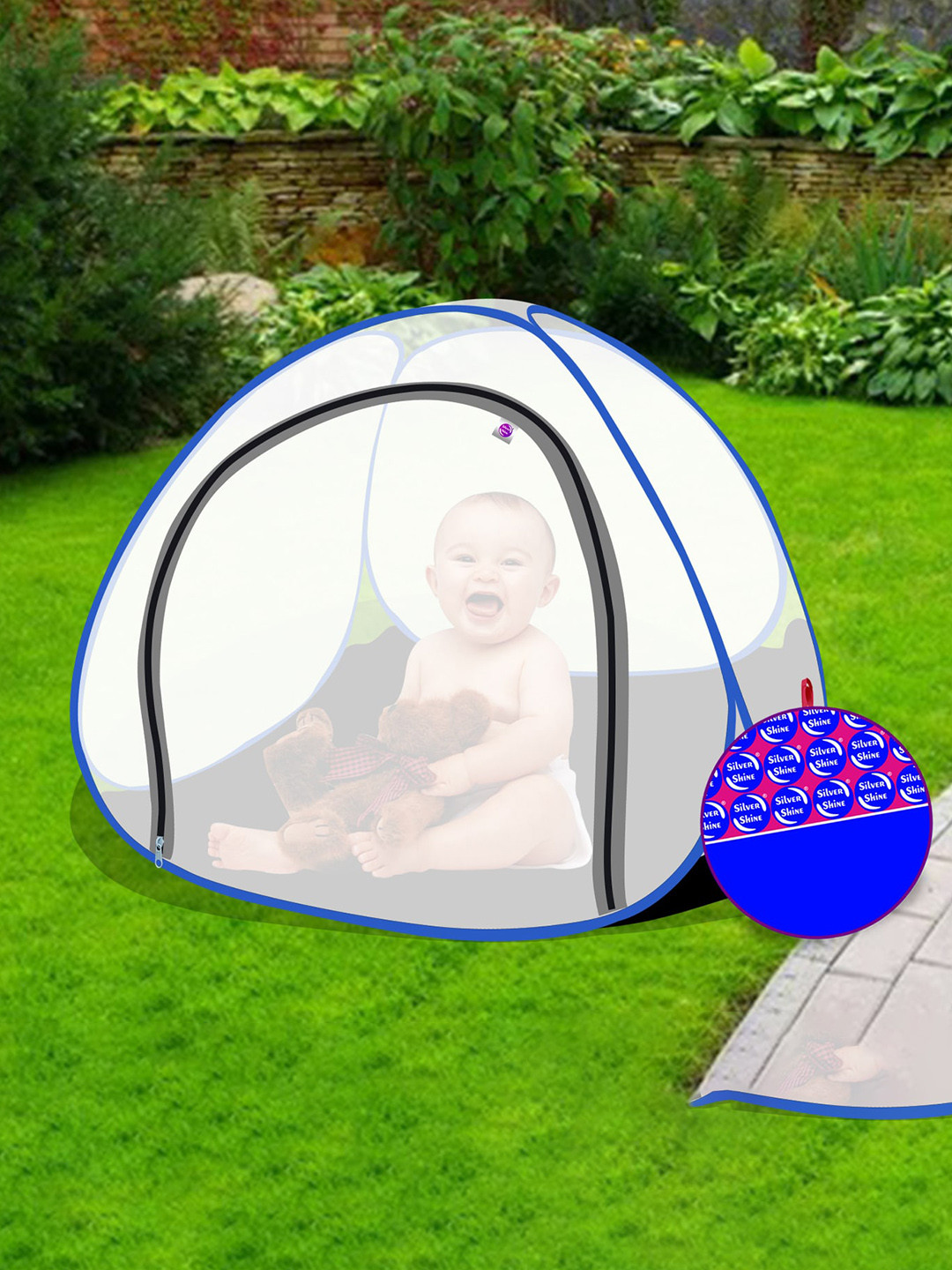 Silver Shine White Foldable Single Bed Mosquito Net