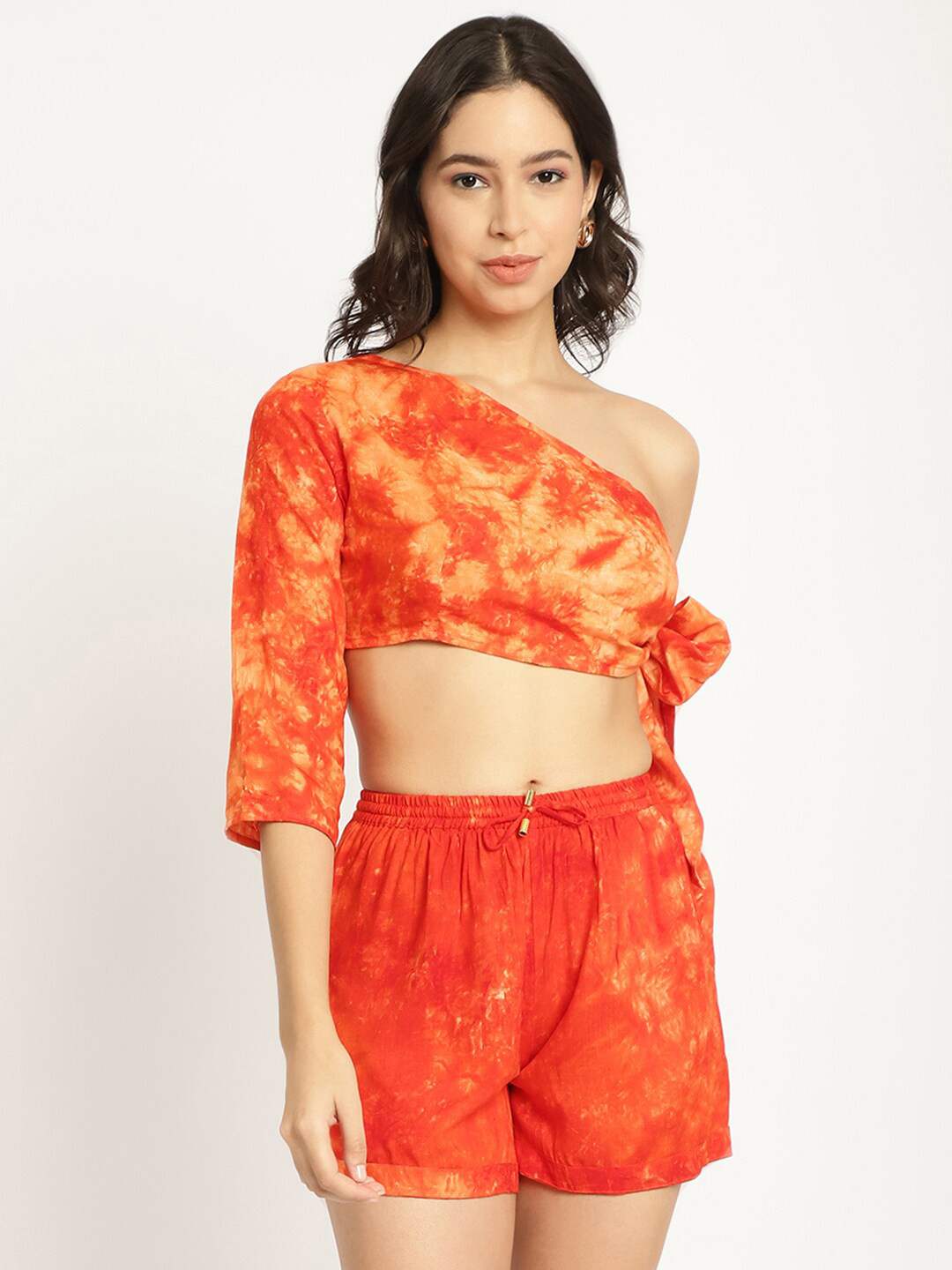 Aoba Tie & Dye One Shoulder Pure Cotton Swim Set