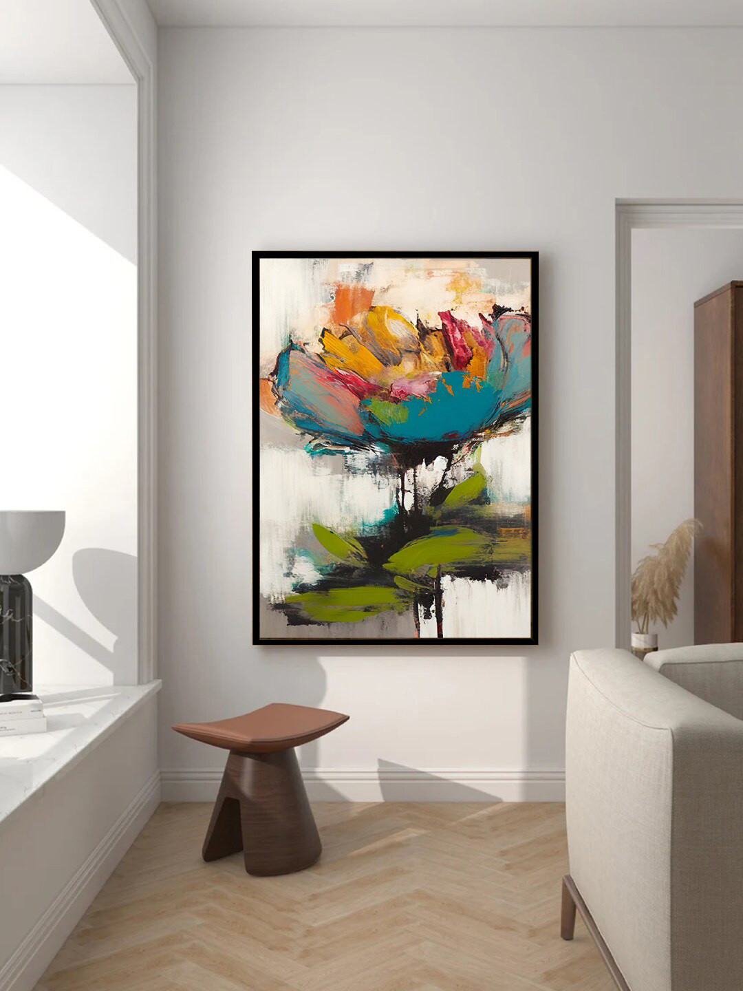 Art Street Black & Green Abstract Art Farmed Canvas Wall Art