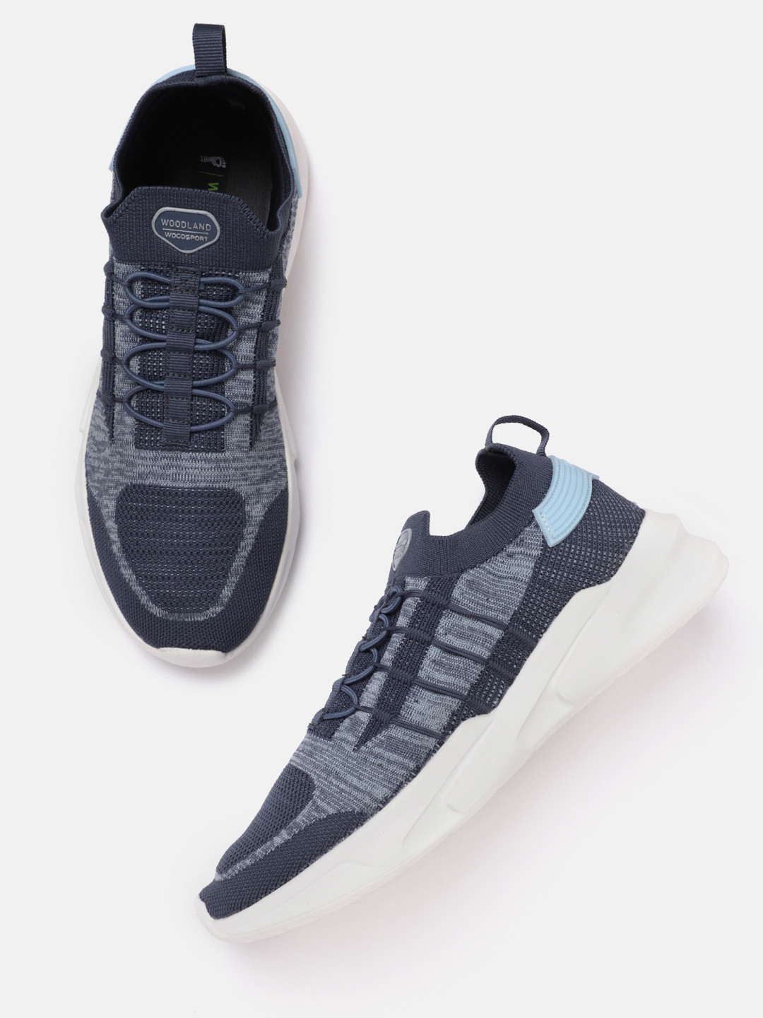 Woodland Men Woven Design Round-Toe Running Shoes