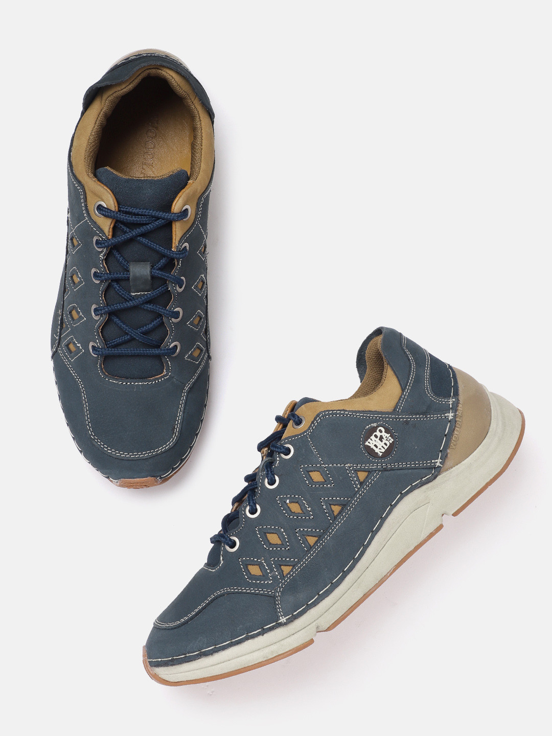 Woodland Men Round-Toe Everyday Nubuck Sneakers