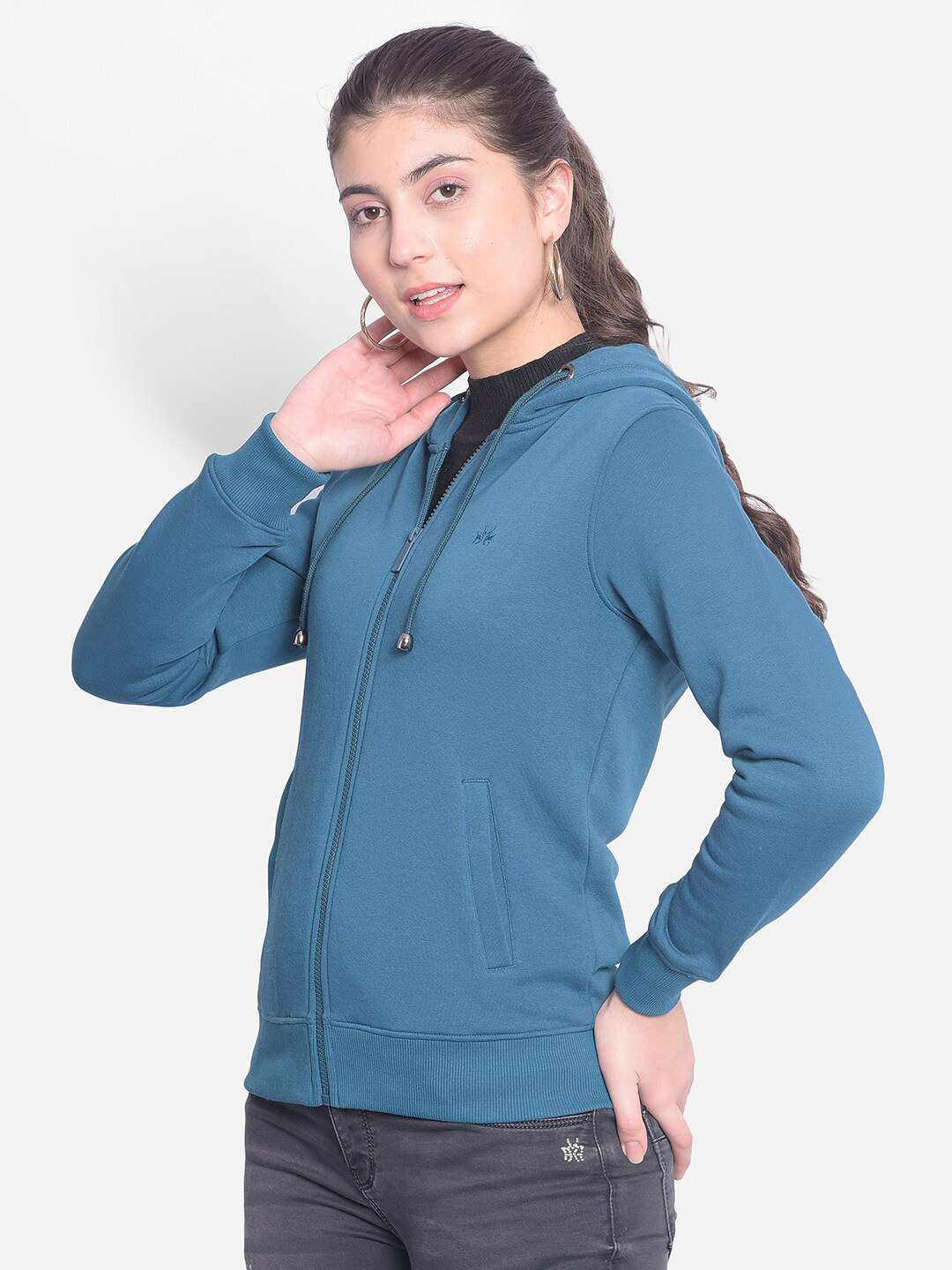 Crimsoune Club Hooded Front Open Sweatshirt