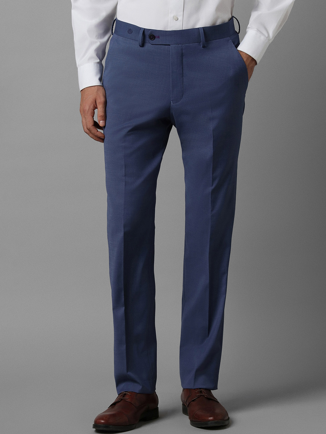 Luxure by Louis Philippe Men Slim Fit Mid-Rise Formal Trousers