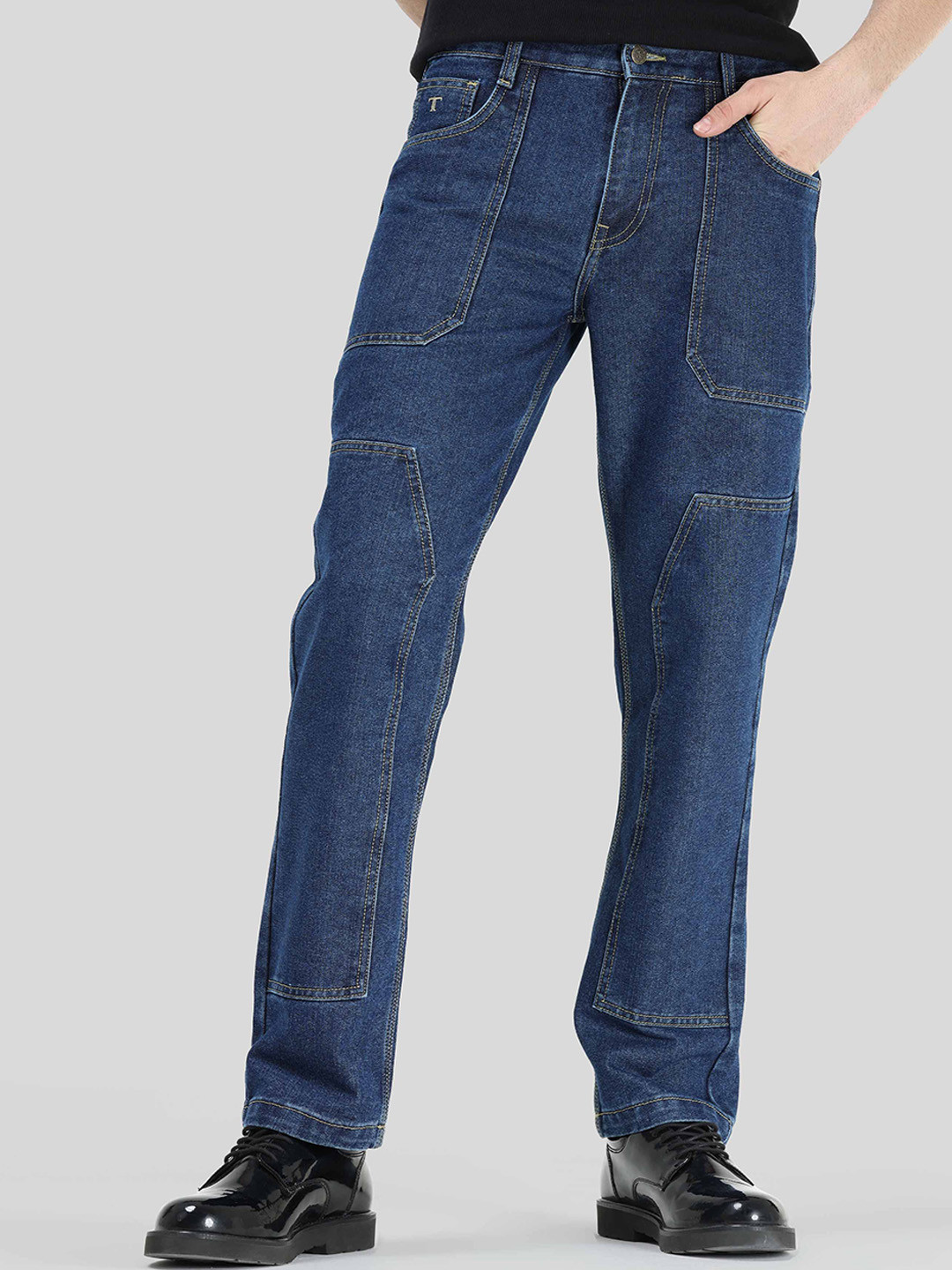 Tailoraedge Men Comfort Slim Fit Light Fade Cotton Clean Look Jeans