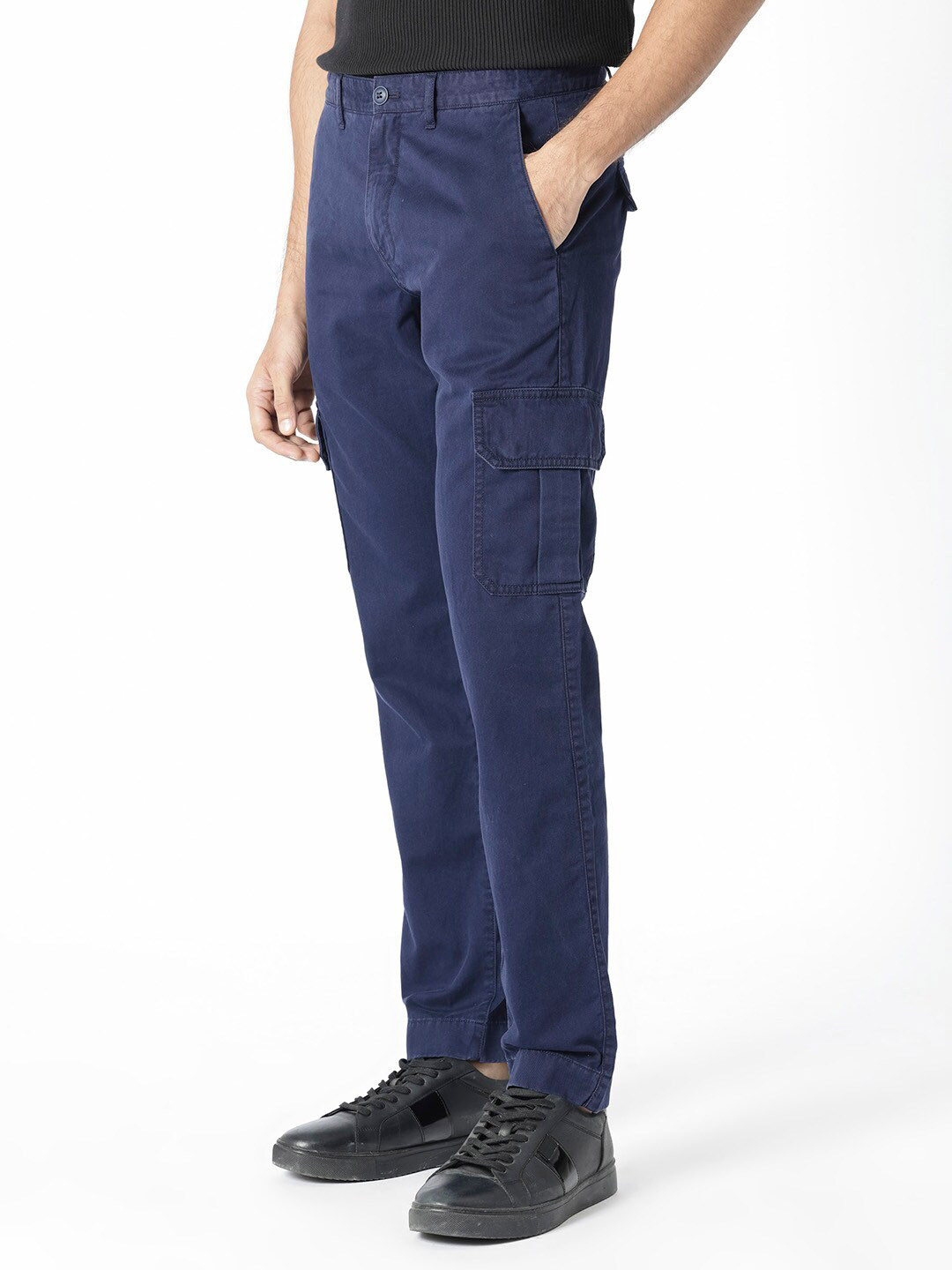 RARE RABBIT Men Inbuil Mid Rise Slim Fit Cotton Cargo Trouser