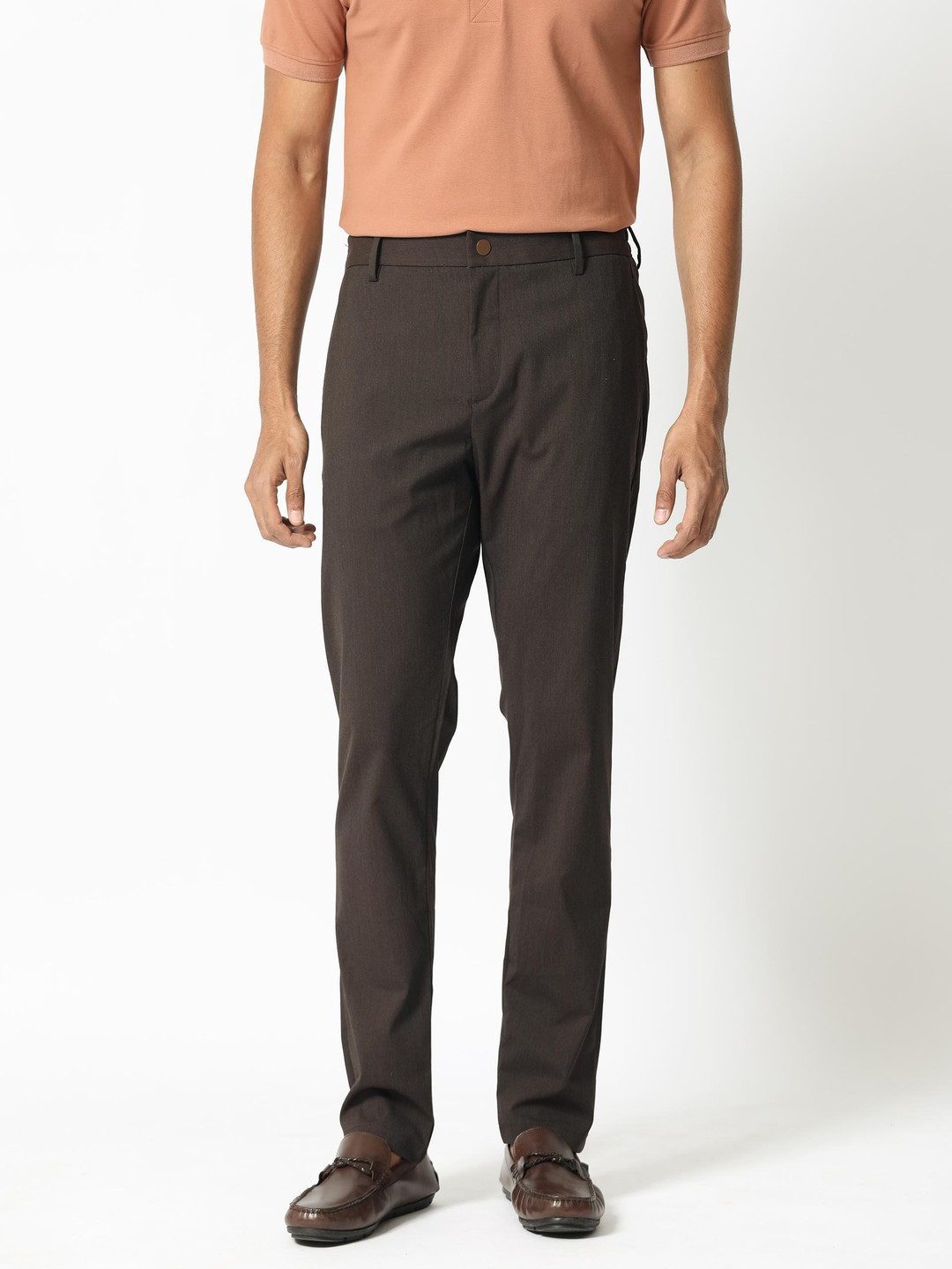 RARE RABBIT Men Piper Mid-Rise Slim Fit Cotton Trouser