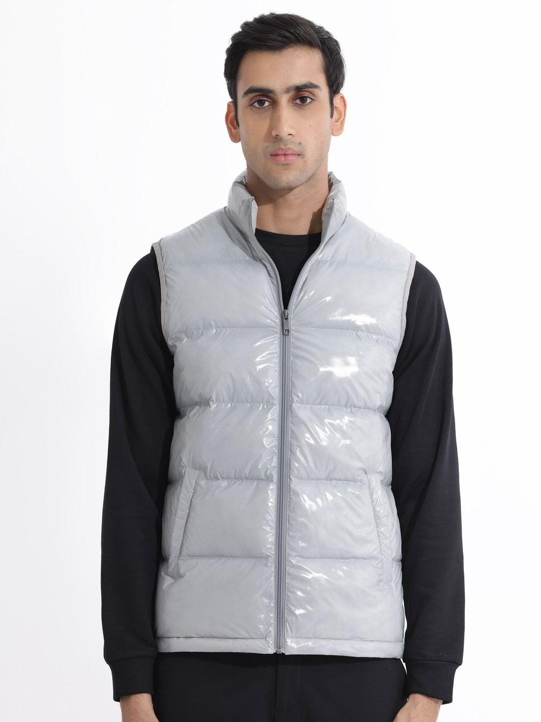 RARE RABBIT Men Cover Puffer Mock Collar Padded Jacket