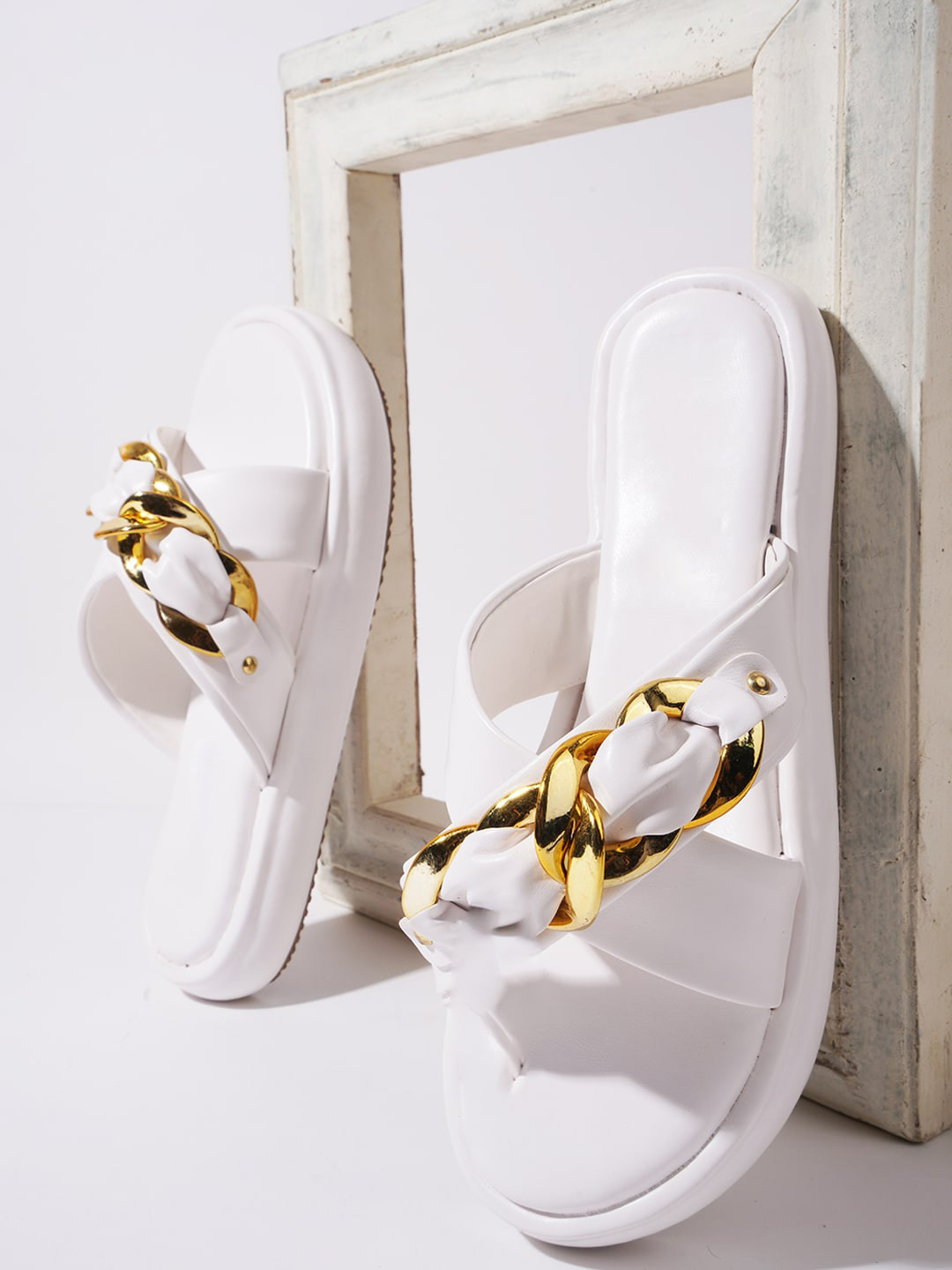 Try Me Embellished Cross Strap Flatform Heels