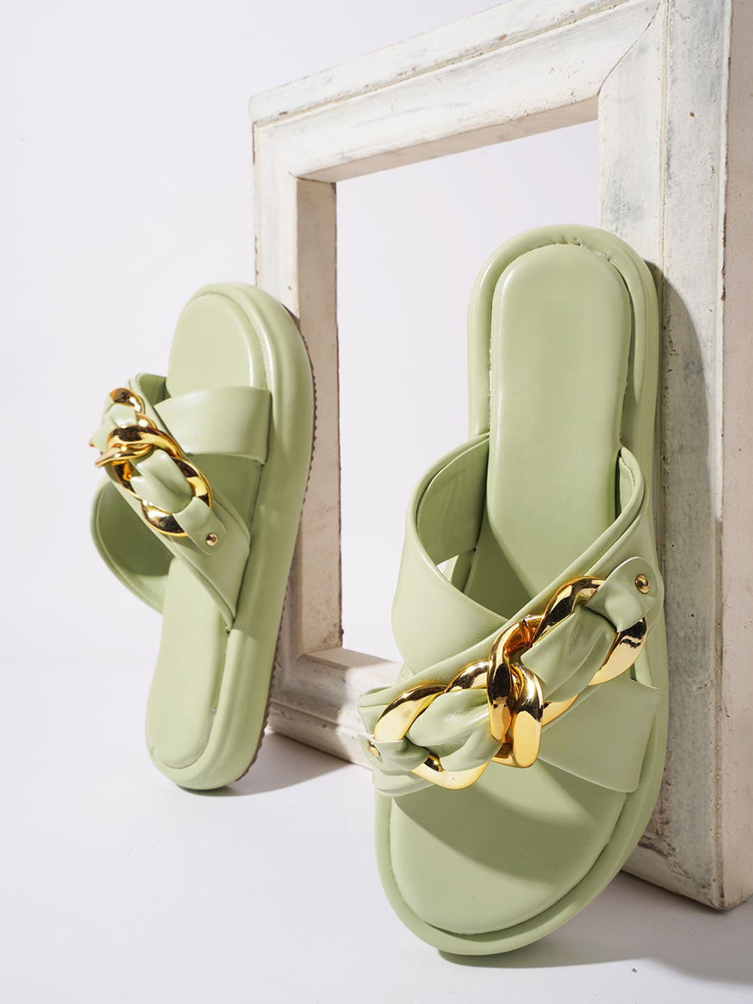 Try Me Embellished Cross Strap Flatform Heels