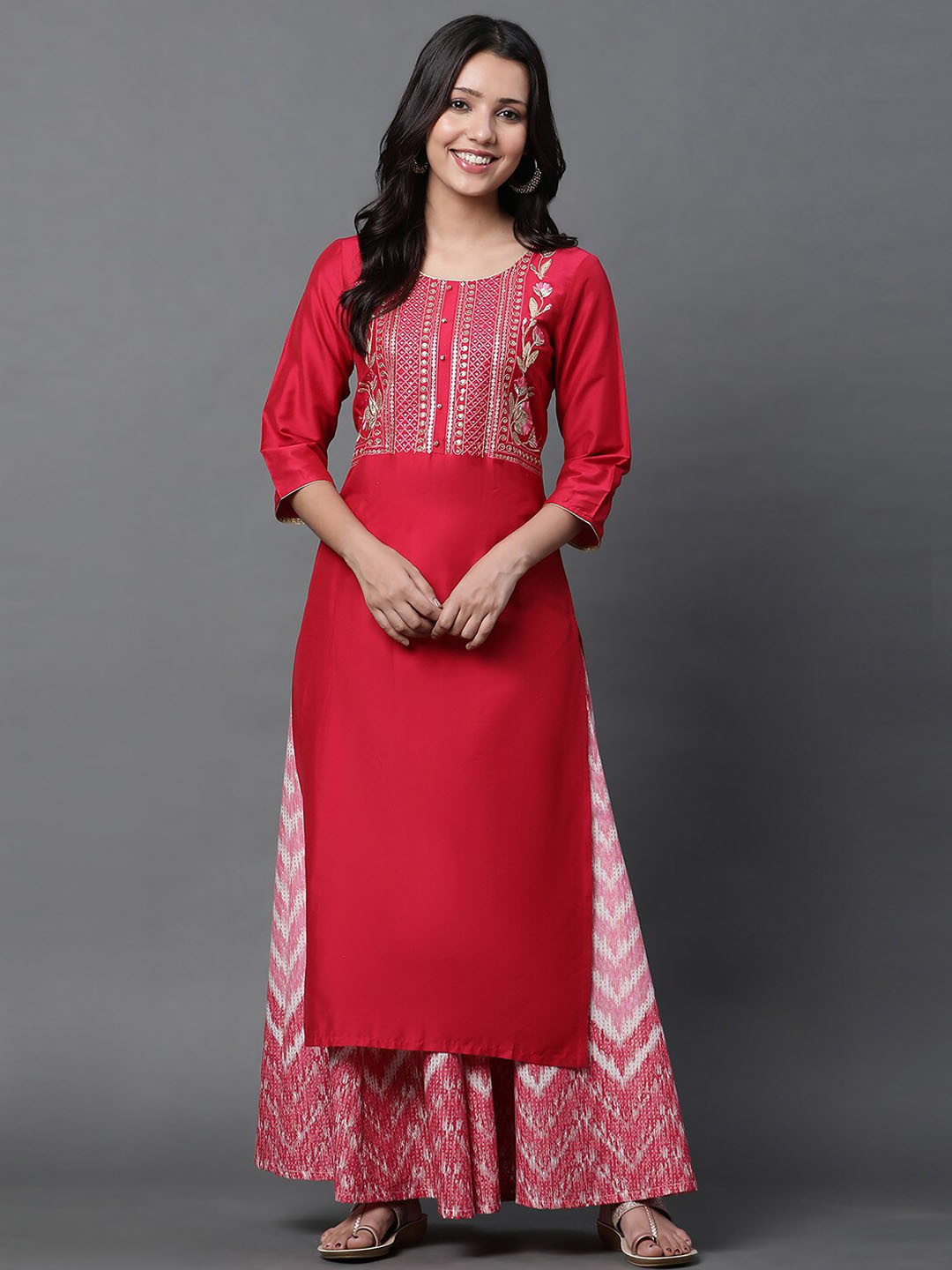 AURELIA Festive Yoke Design Thread Work Kurta