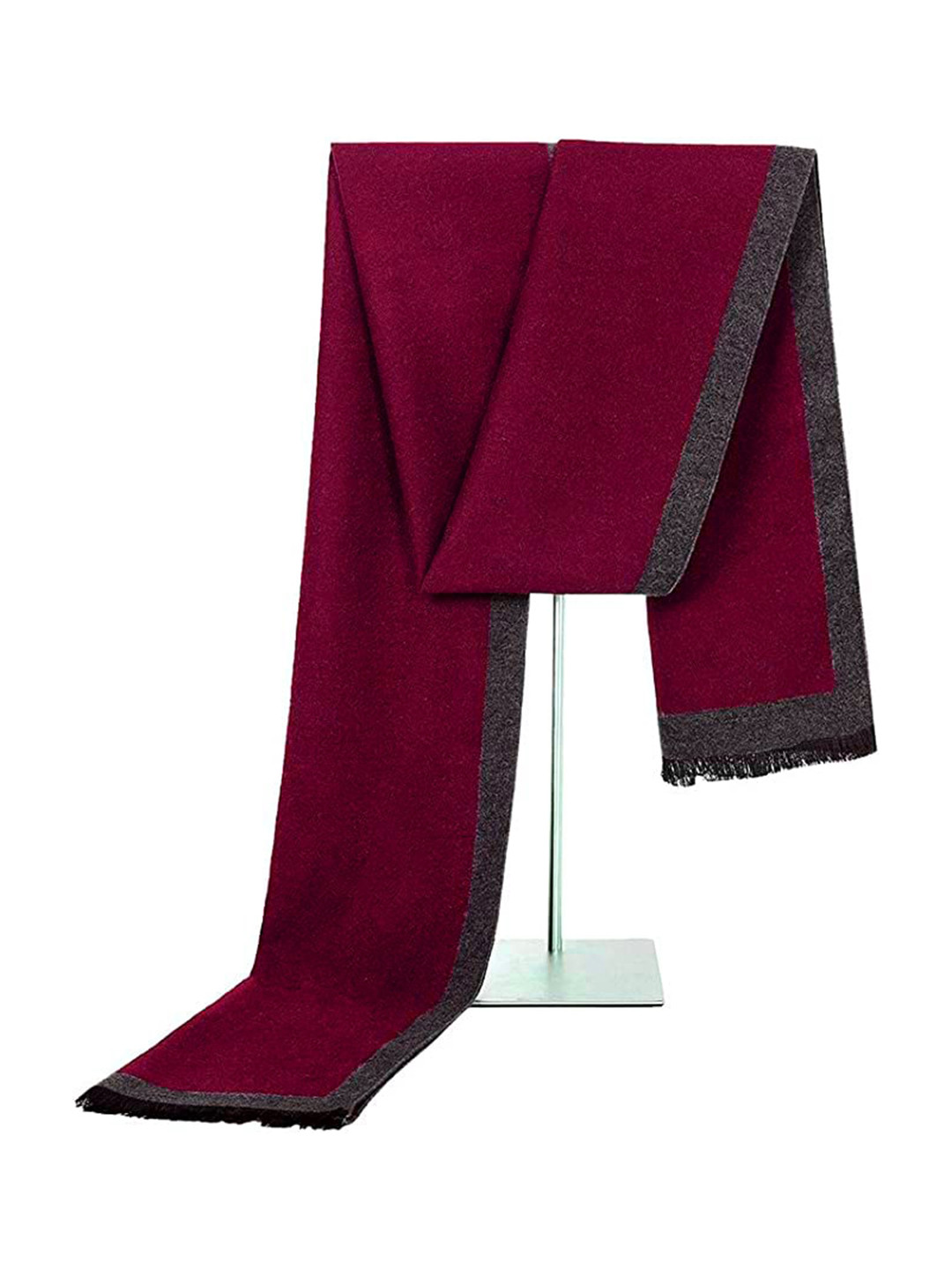 Alexvyan Men Red Solid Woolen Cashmere Soft Winter Muffler