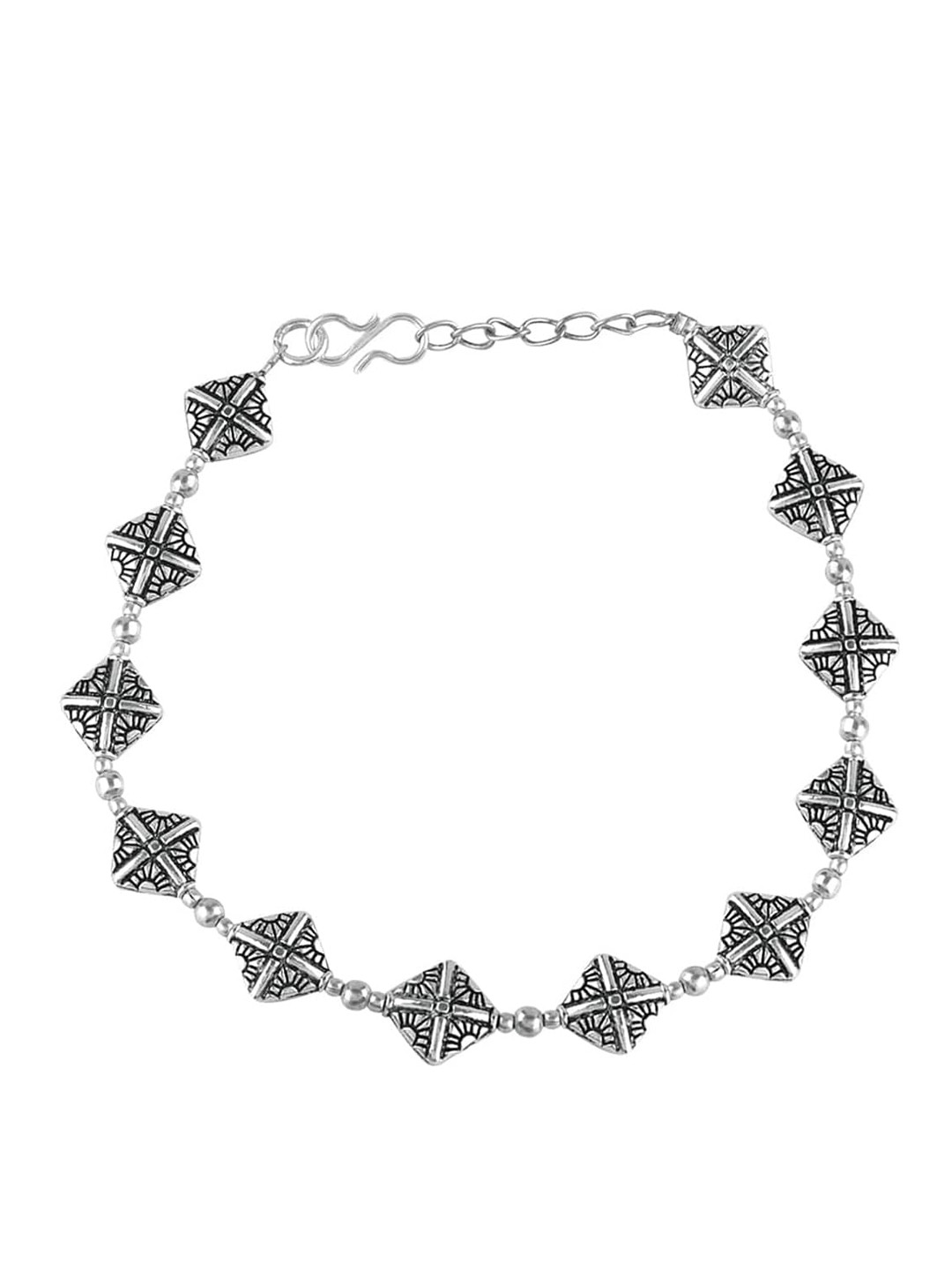 Abhooshan Silver-Plated Trendy Oxidised Anklet