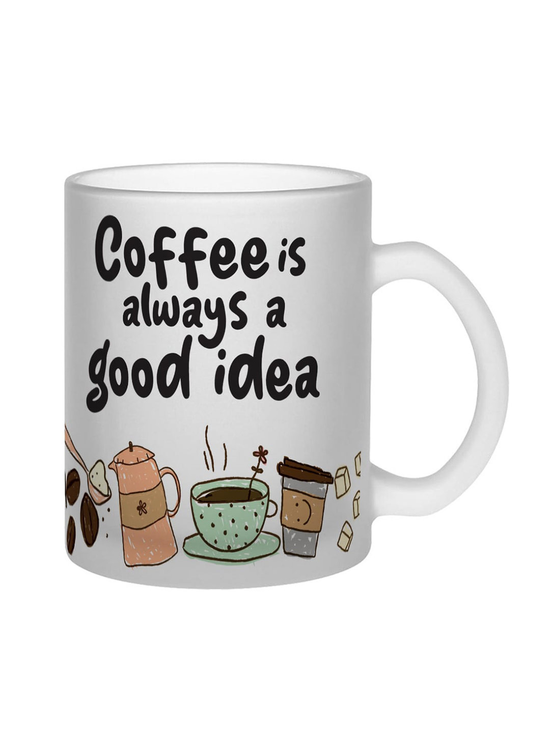 Gathari Kanav Name Personalised White Typography Glass Microwave Safe Mug-350ml