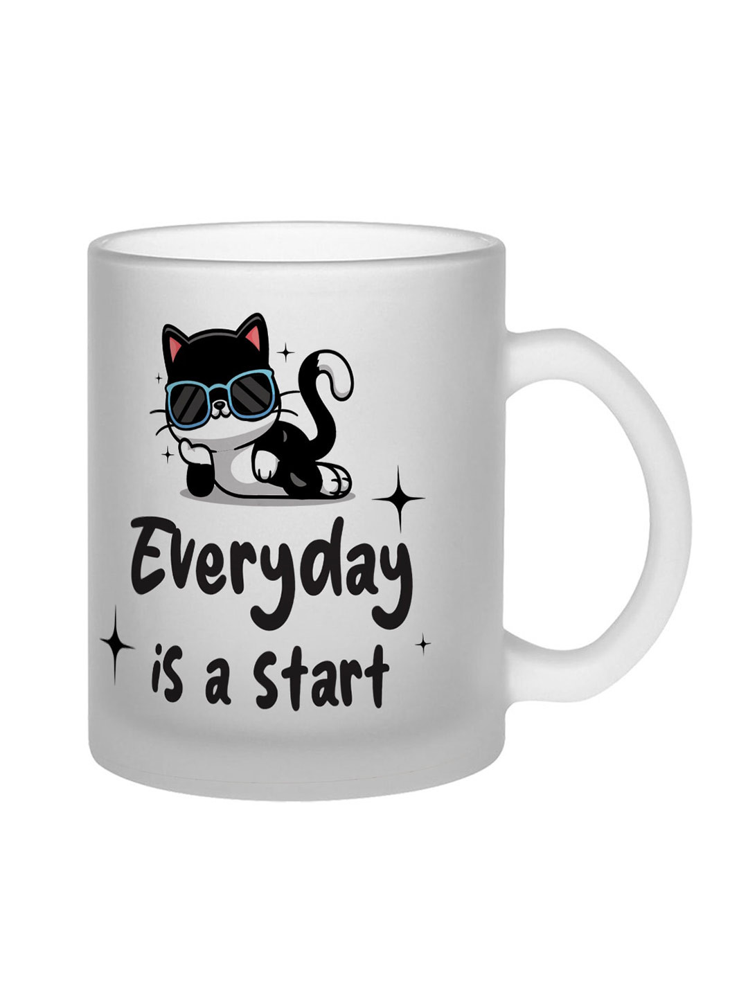 Gathari Edhit Name Personalised White Typography Glass Microwave Safe Mug-350ml