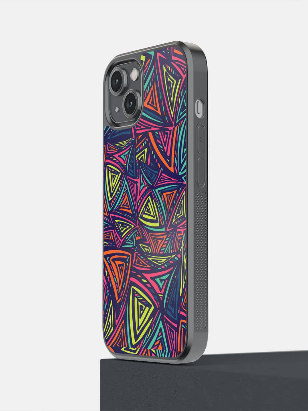 macmerise Neon Angles Printed iPhone 14 Bumper Case Cover