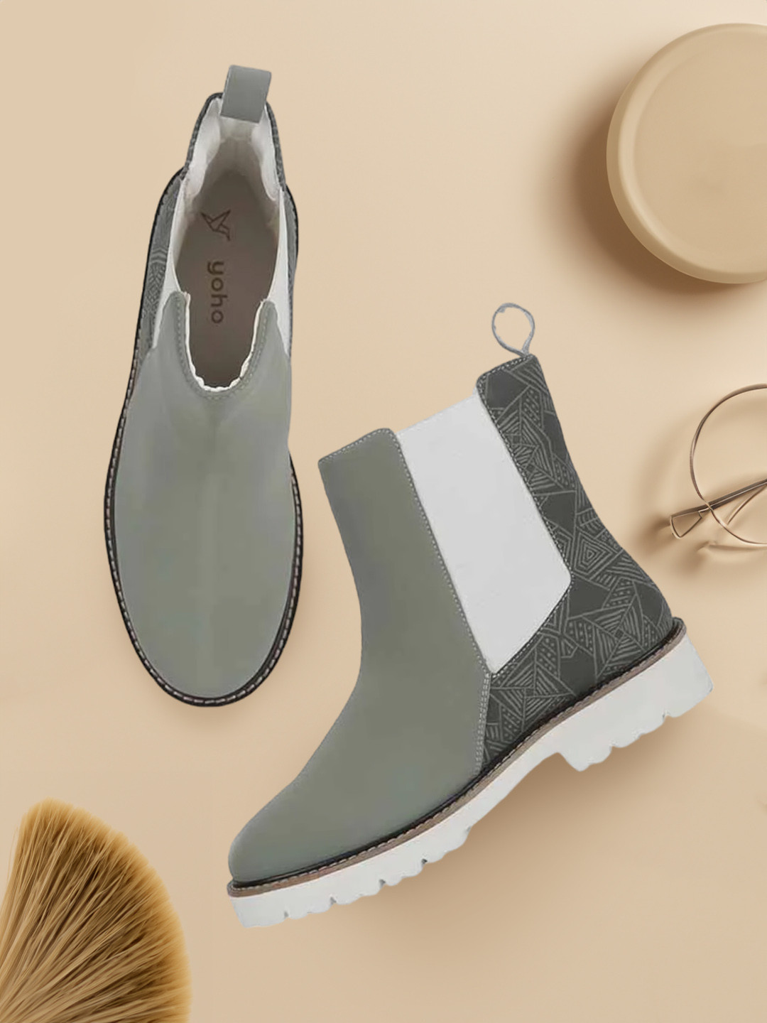 yoho Women Mid Top Digital Printed Chelsea Boots