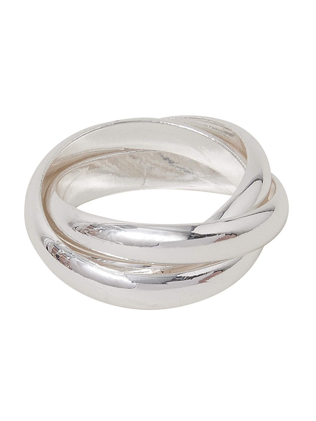 Accessorize London Women 925 Sterling Silver Plated Twisted Ring Silver
