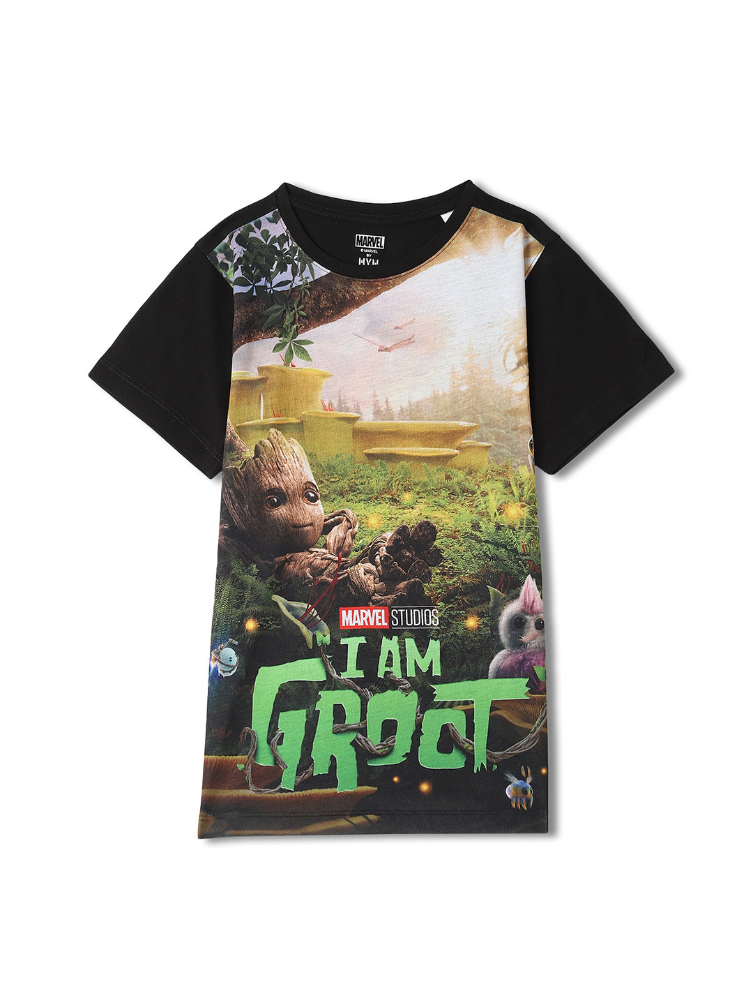 Wear Your Mind Boys Groot Printed Round Neck T-shirt